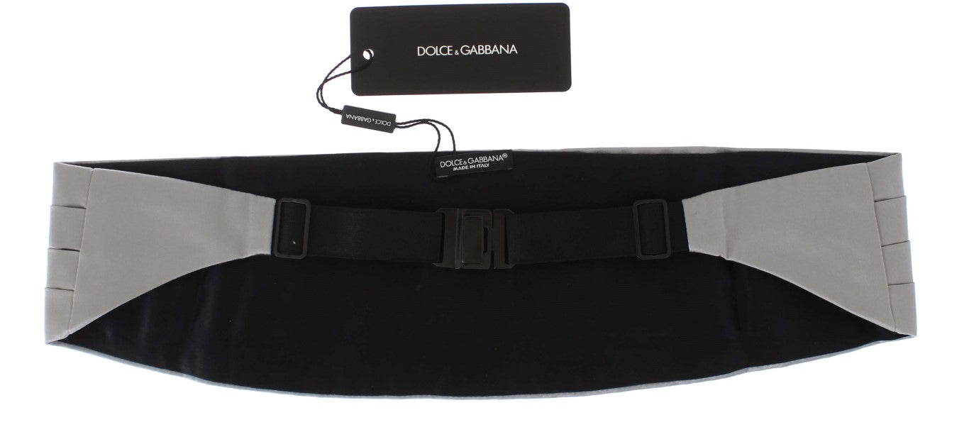 Dolce & Gabbana Elegant Silver Silk Cummerbund IT48 / M