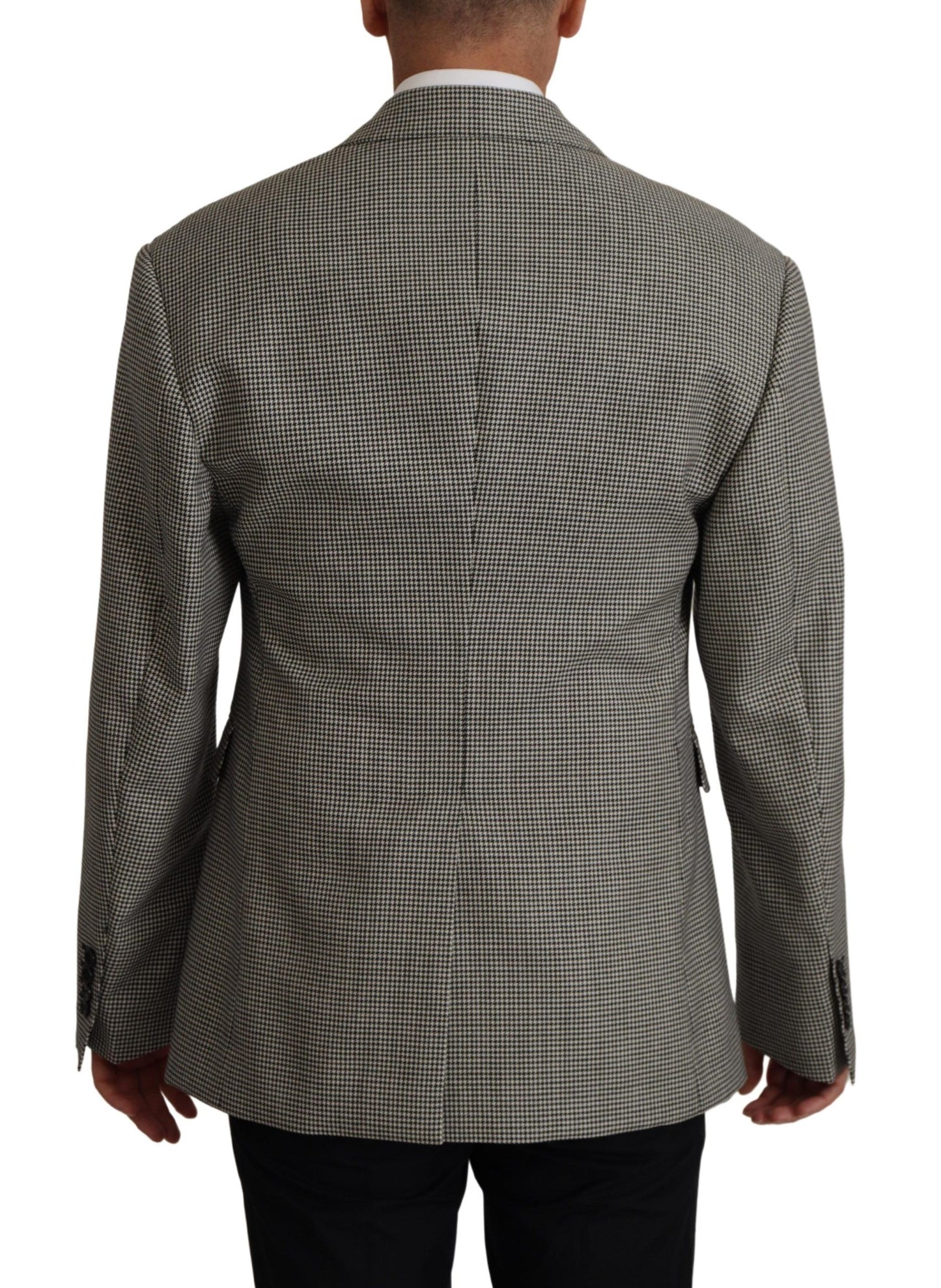 Dolce & Gabbana Elegant Gray Checkered Wool Blazer IT48 / M