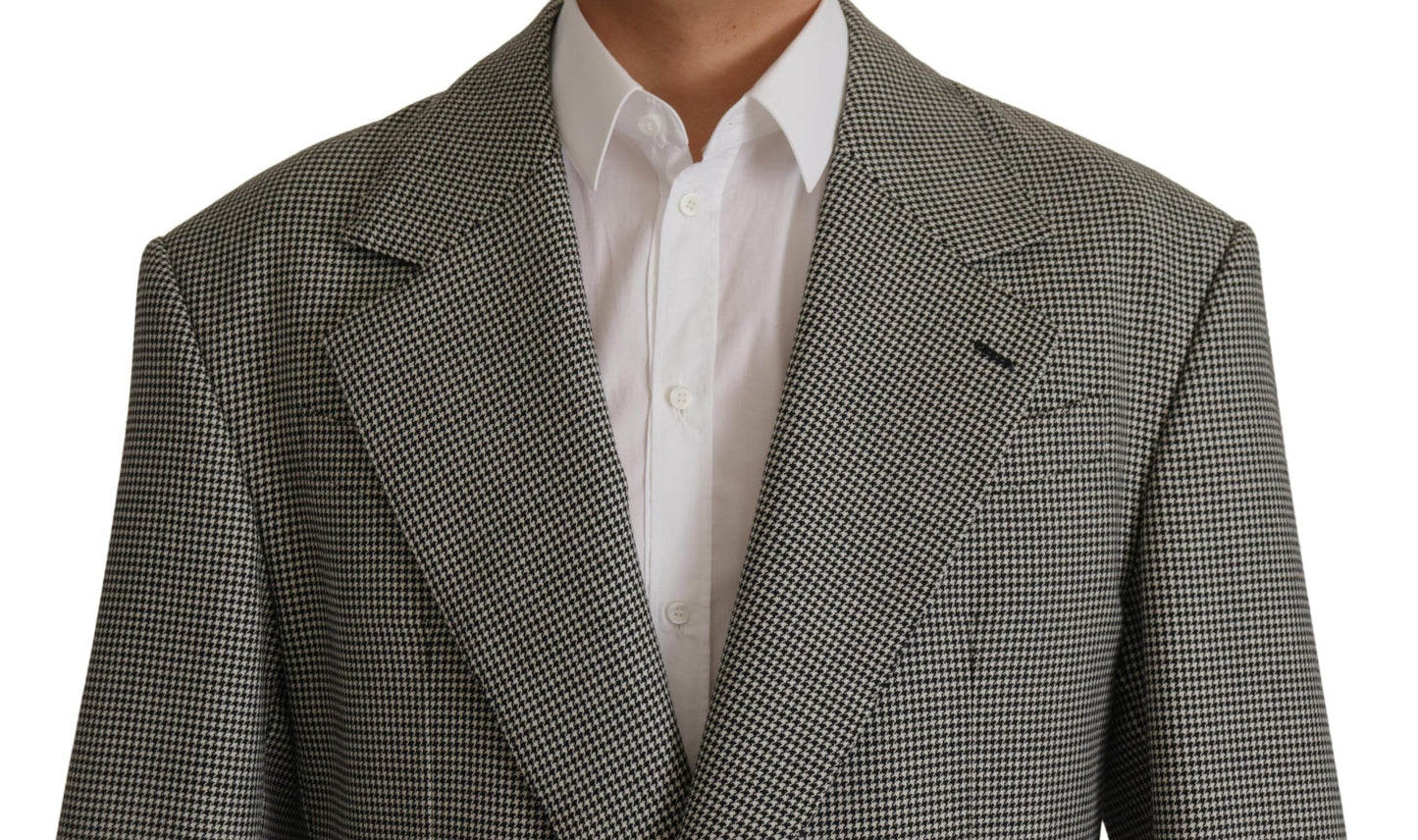 Dolce & Gabbana Elegant Gray Checkered Wool Blazer IT48 / M