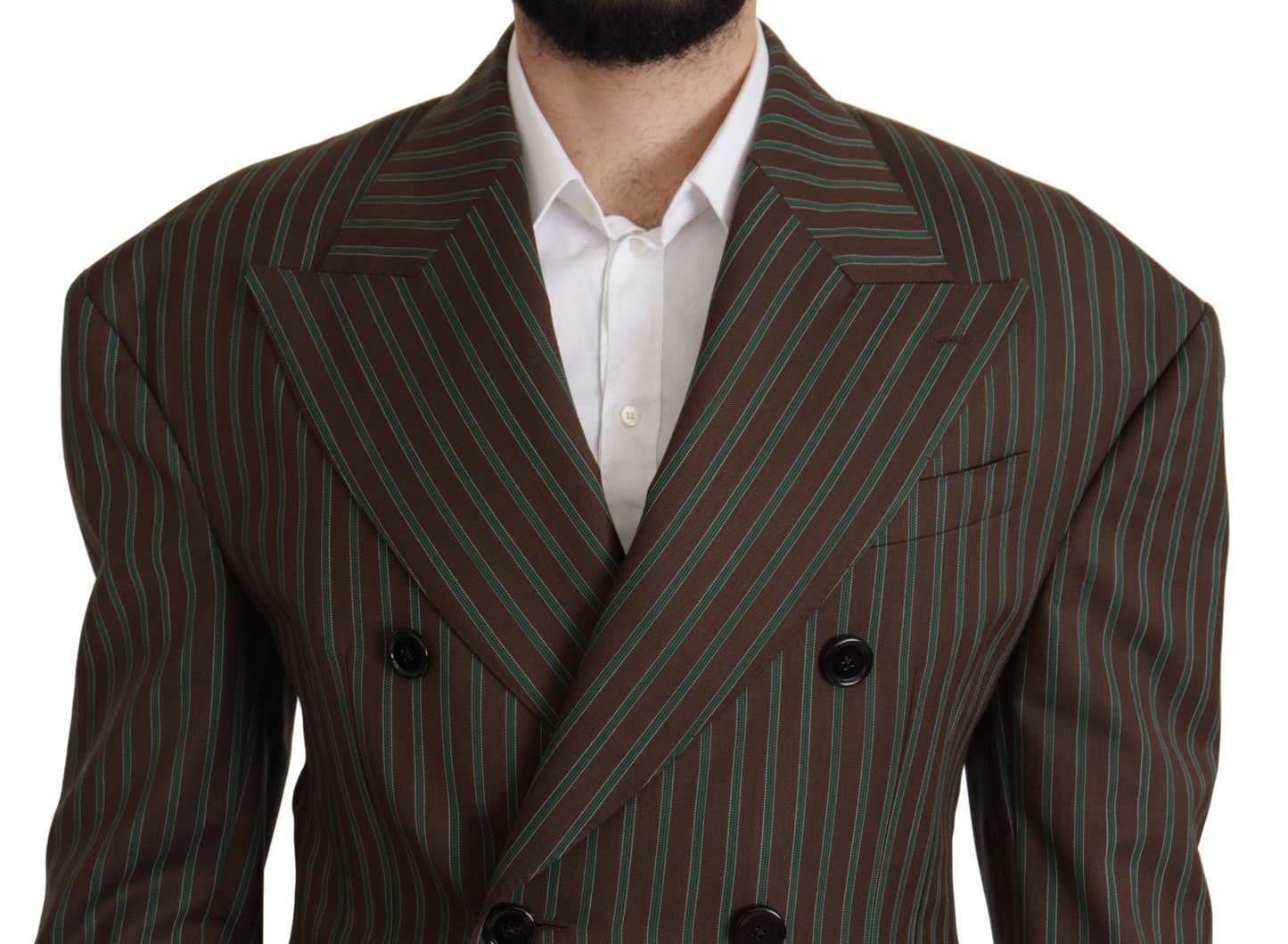 Dolce & Gabbana Multicolor Striped Double Breasted Blazer IT50 / L