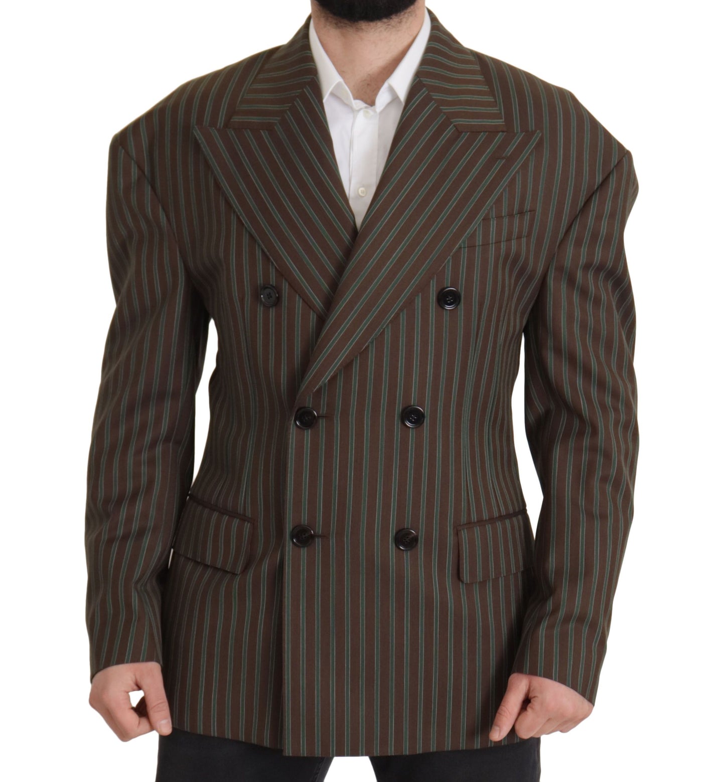 Dolce & Gabbana Multicolor Striped Double Breasted Blazer IT50 / L