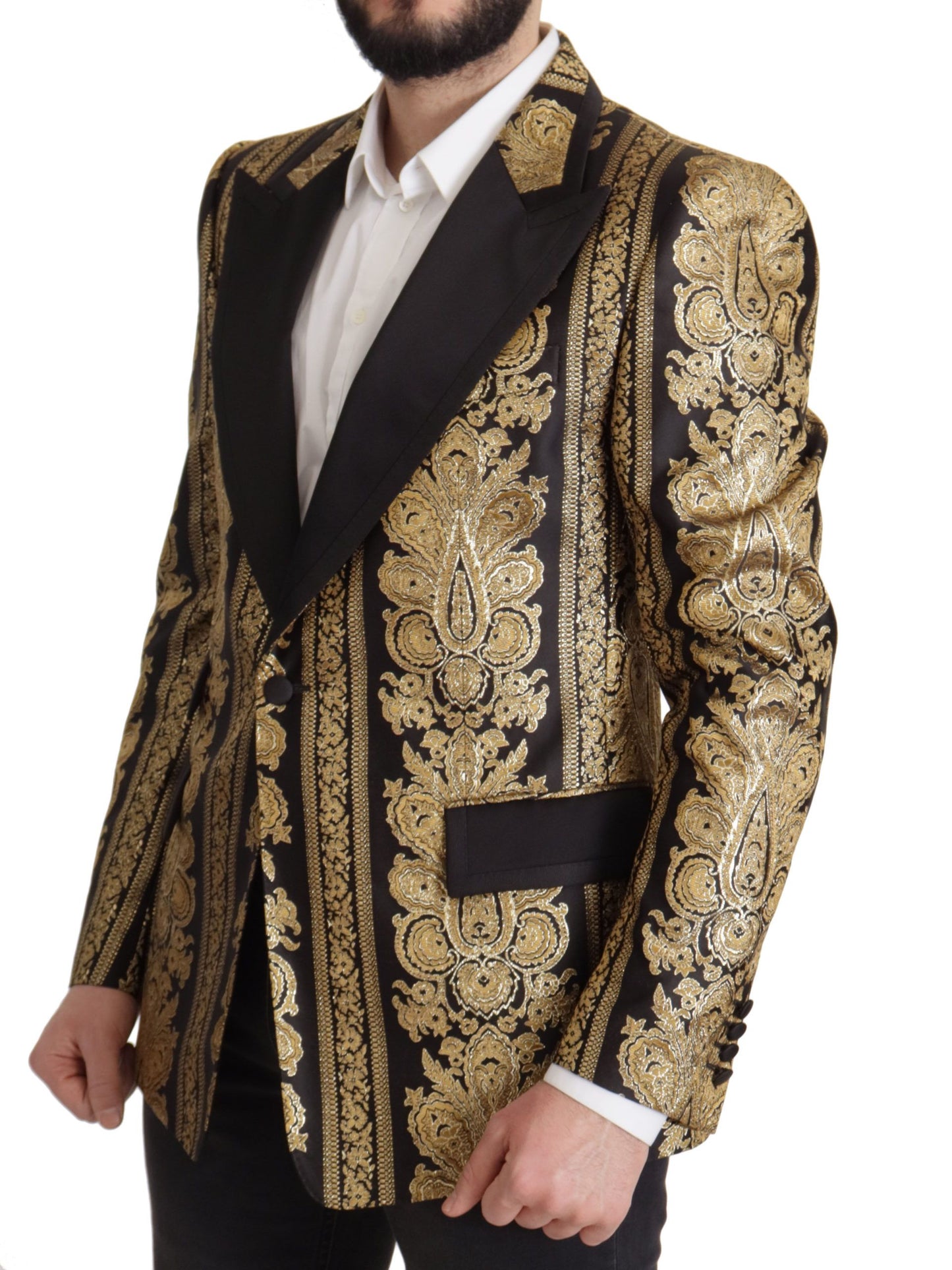 Dolce & Gabbana Elegant Single Breasted Jacquard Blazer IT54 / XL