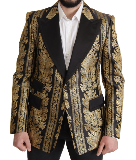 Dolce & Gabbana Elegant Single Breasted Jacquard Blazer IT54 / XL