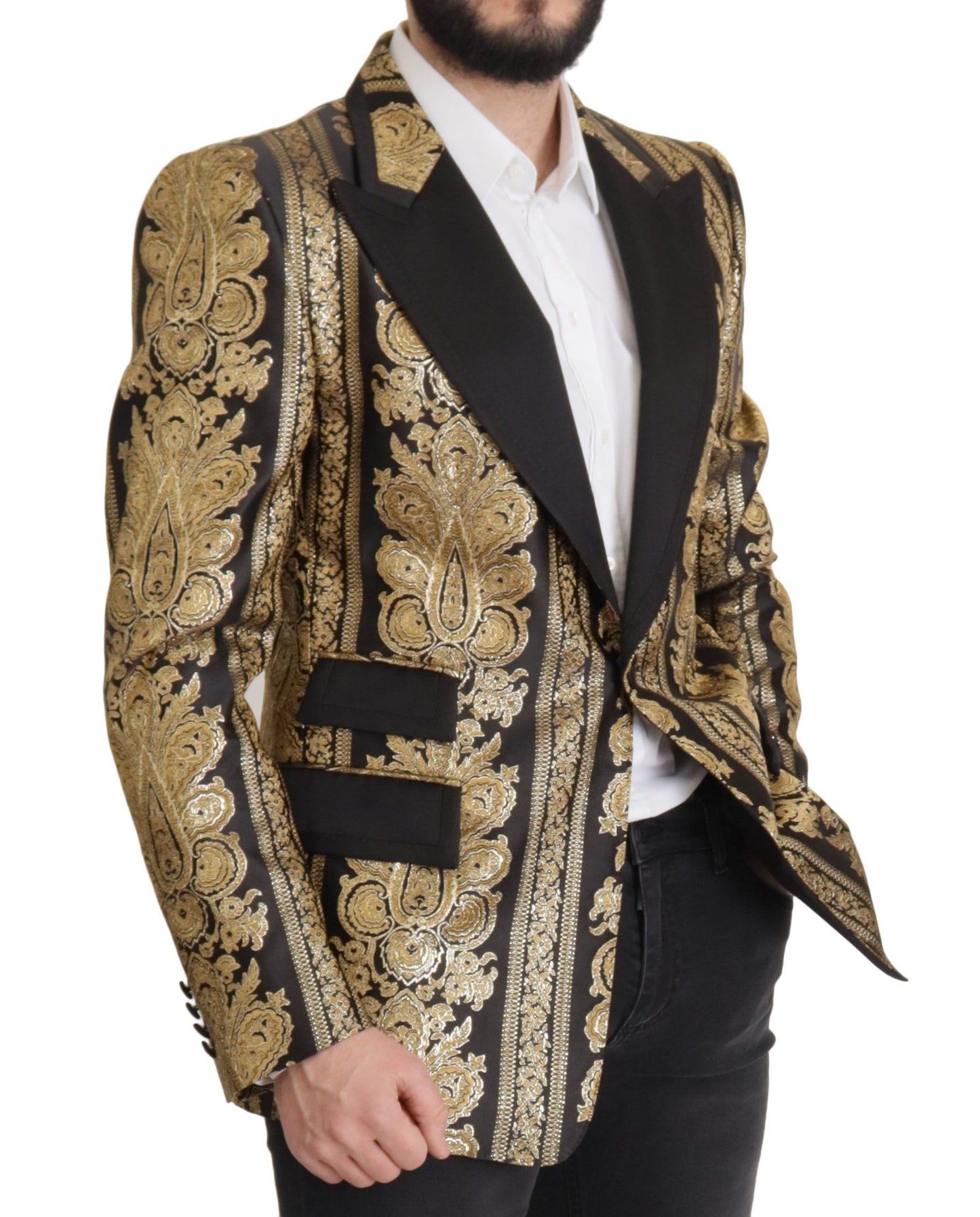 Dolce & Gabbana Elegant Single Breasted Jacquard Blazer IT54 / XL