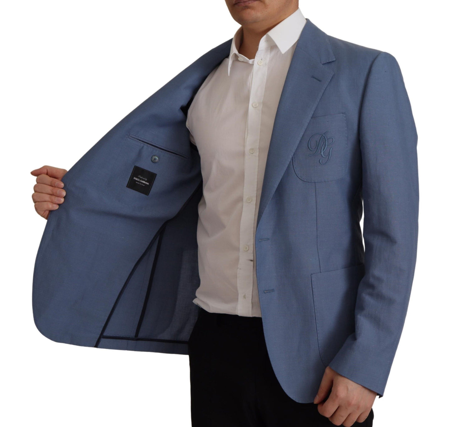 Dolce & Gabbana Elegant Single Breasted Linen Jacket IT48 / M