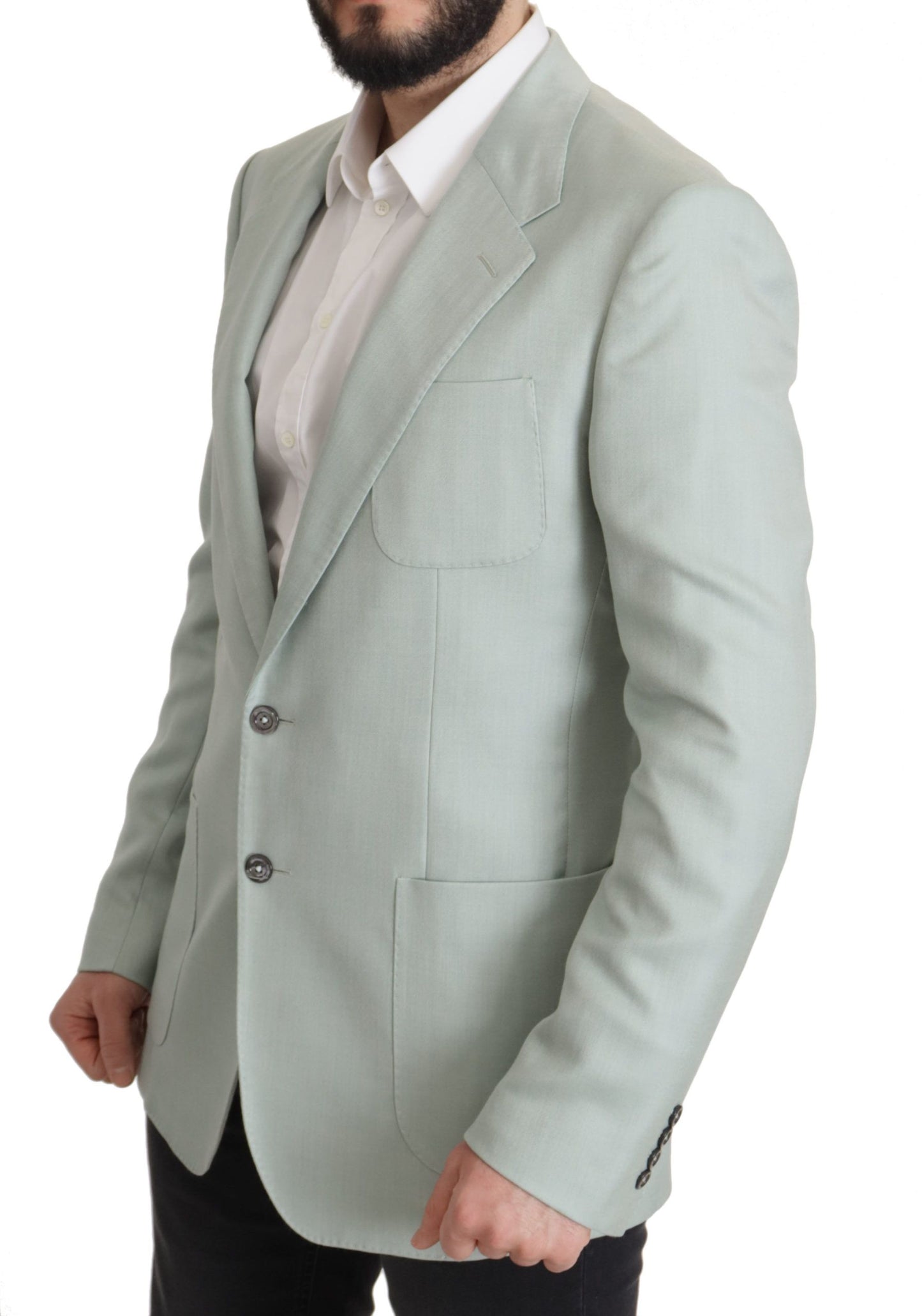 Dolce & Gabbana Elegant Mint Green Silk-Cashmere Blazer IT52 / L