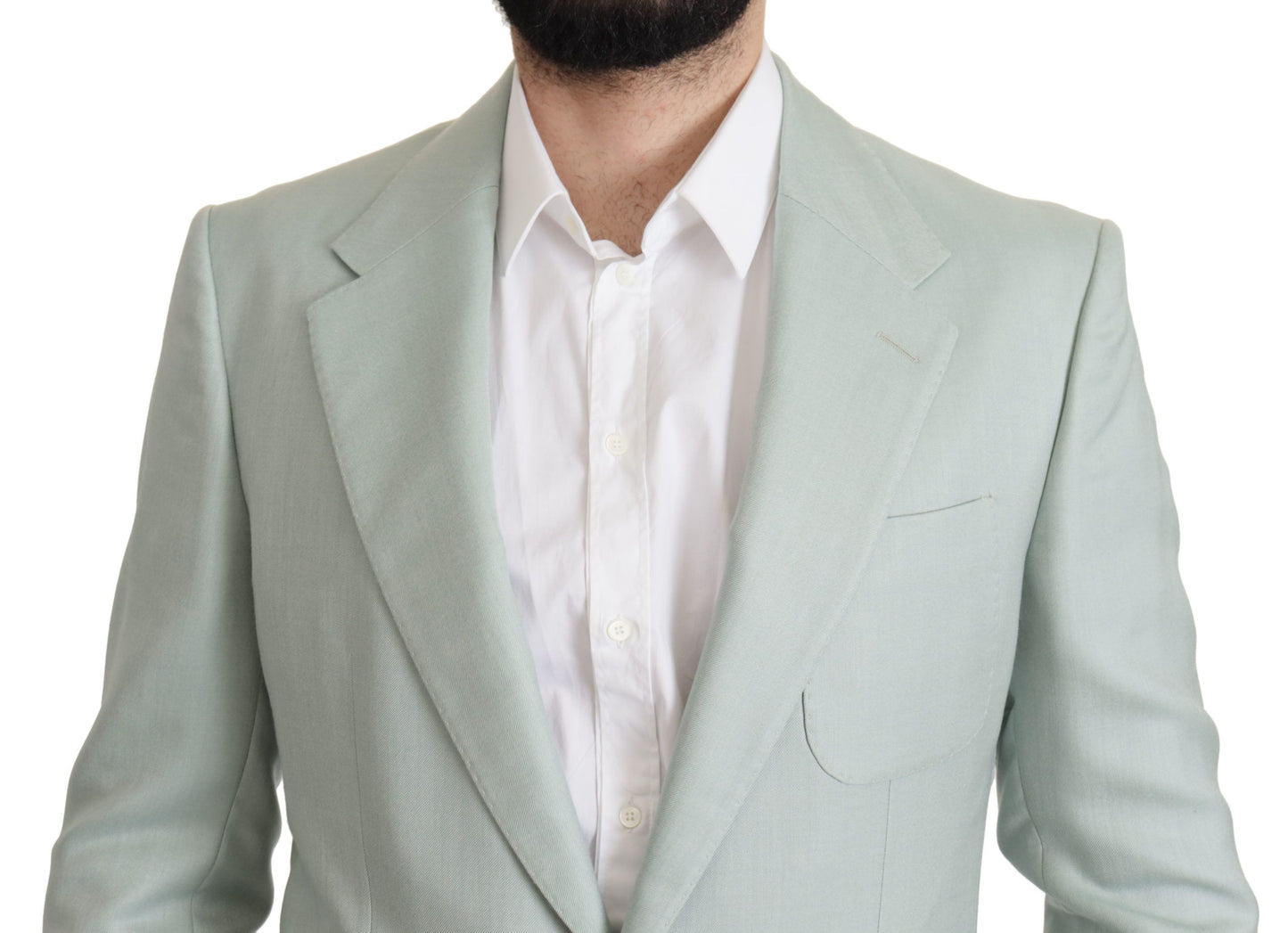 Dolce & Gabbana Elegant Mint Green Silk-Cashmere Blazer IT52 / L