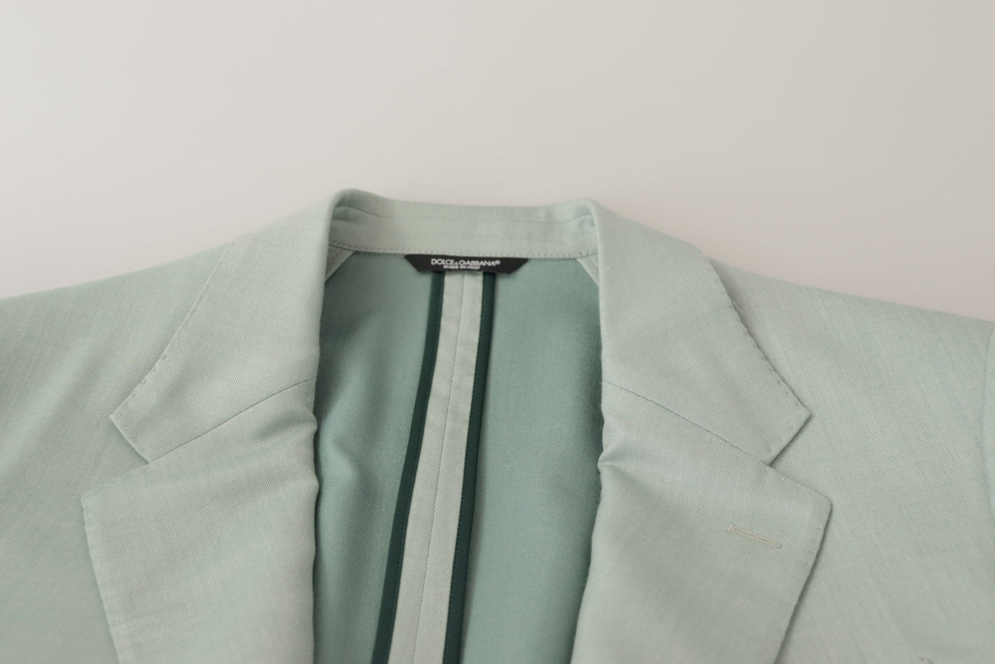 Dolce & Gabbana Elegant Mint Green Silk-Cashmere Blazer IT52 / L