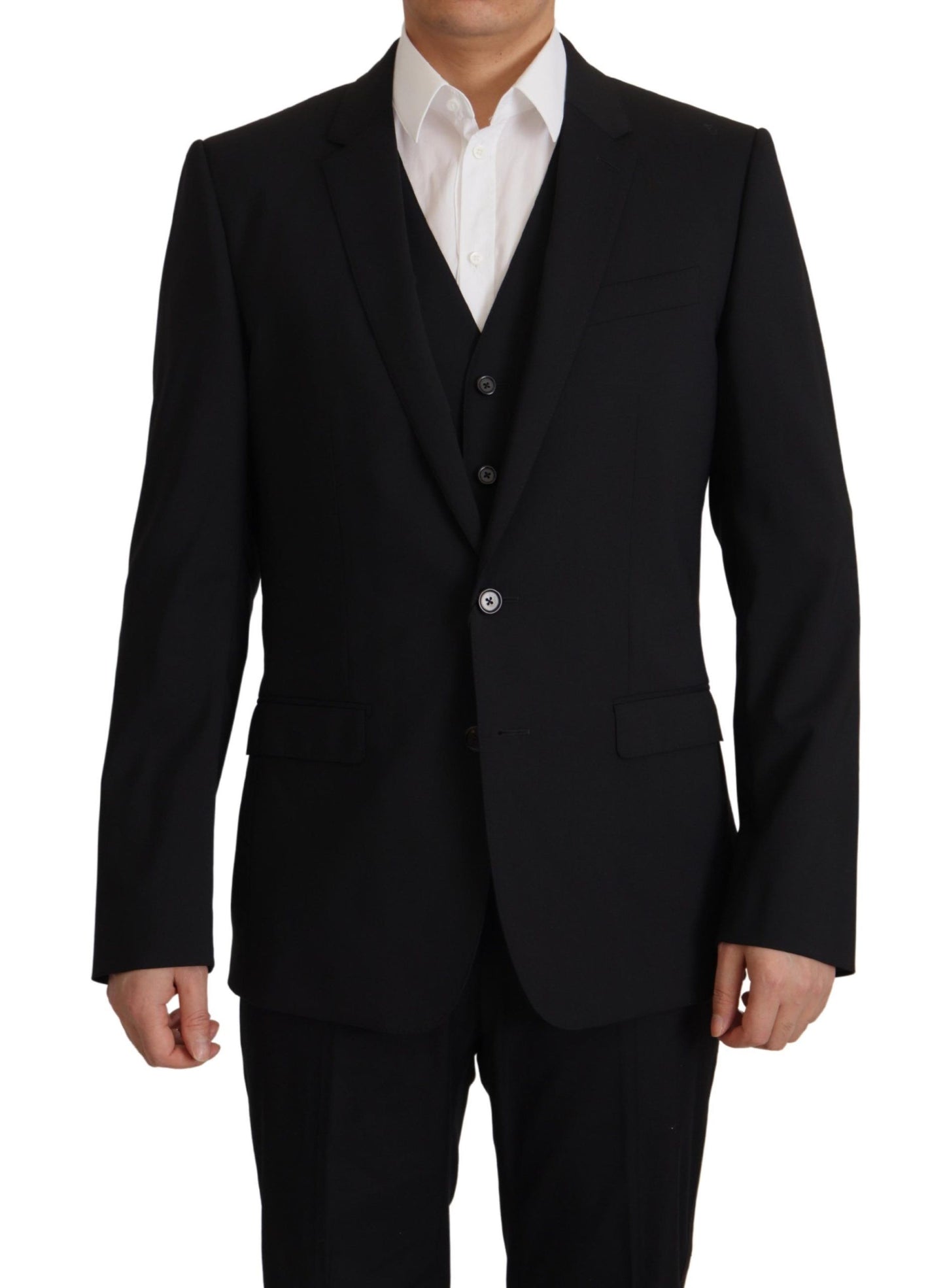 Dolce & Gabbana Elegant Black Martini Blazer and Vest Ensemble IT48 / M