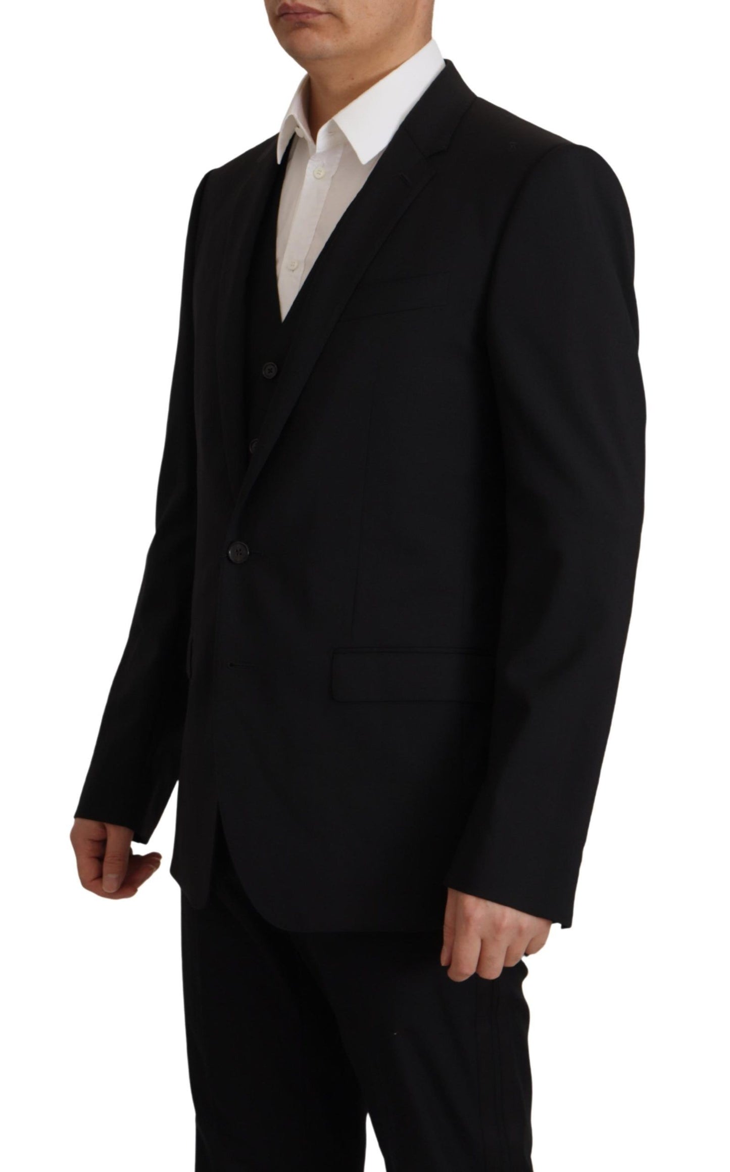 Dolce & Gabbana Elegant Black Martini Blazer and Vest Ensemble IT48 / M