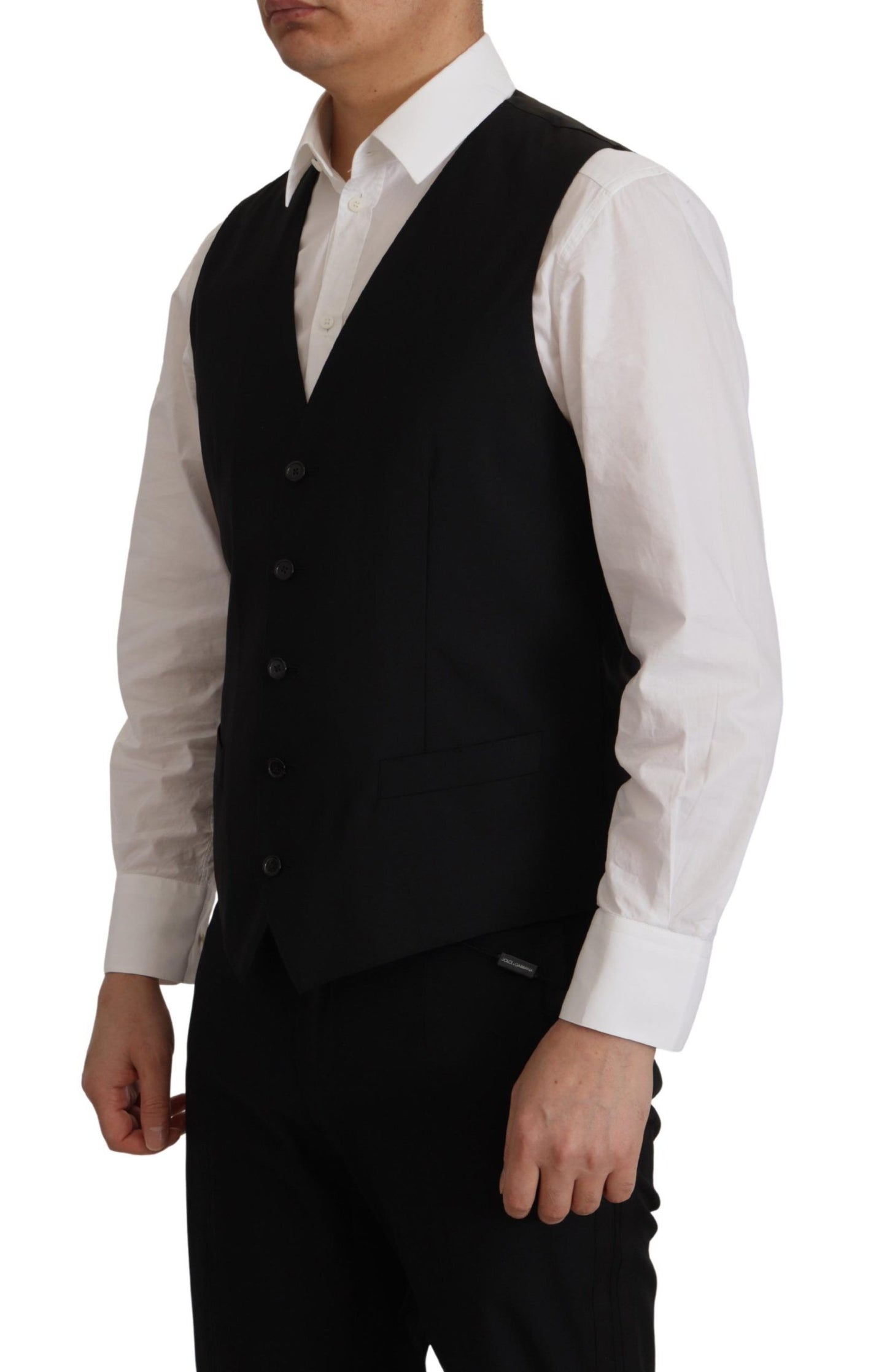 Dolce & Gabbana Elegant Black Martini Blazer and Vest Ensemble IT48 / M