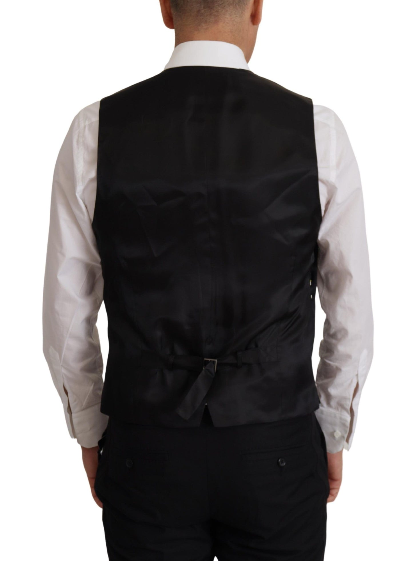 Dolce & Gabbana Elegant Black Martini Blazer and Vest Ensemble IT48 / M