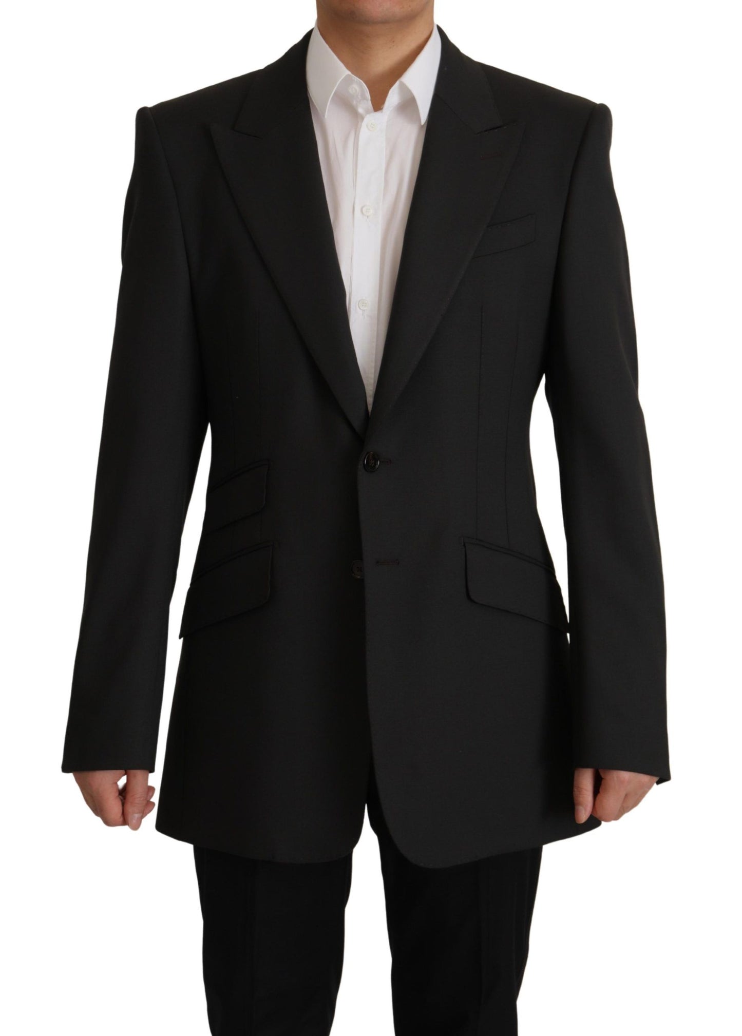 Dolce & Gabbana Elegant Slim Black Wool Blazer Jacket IT48 / M