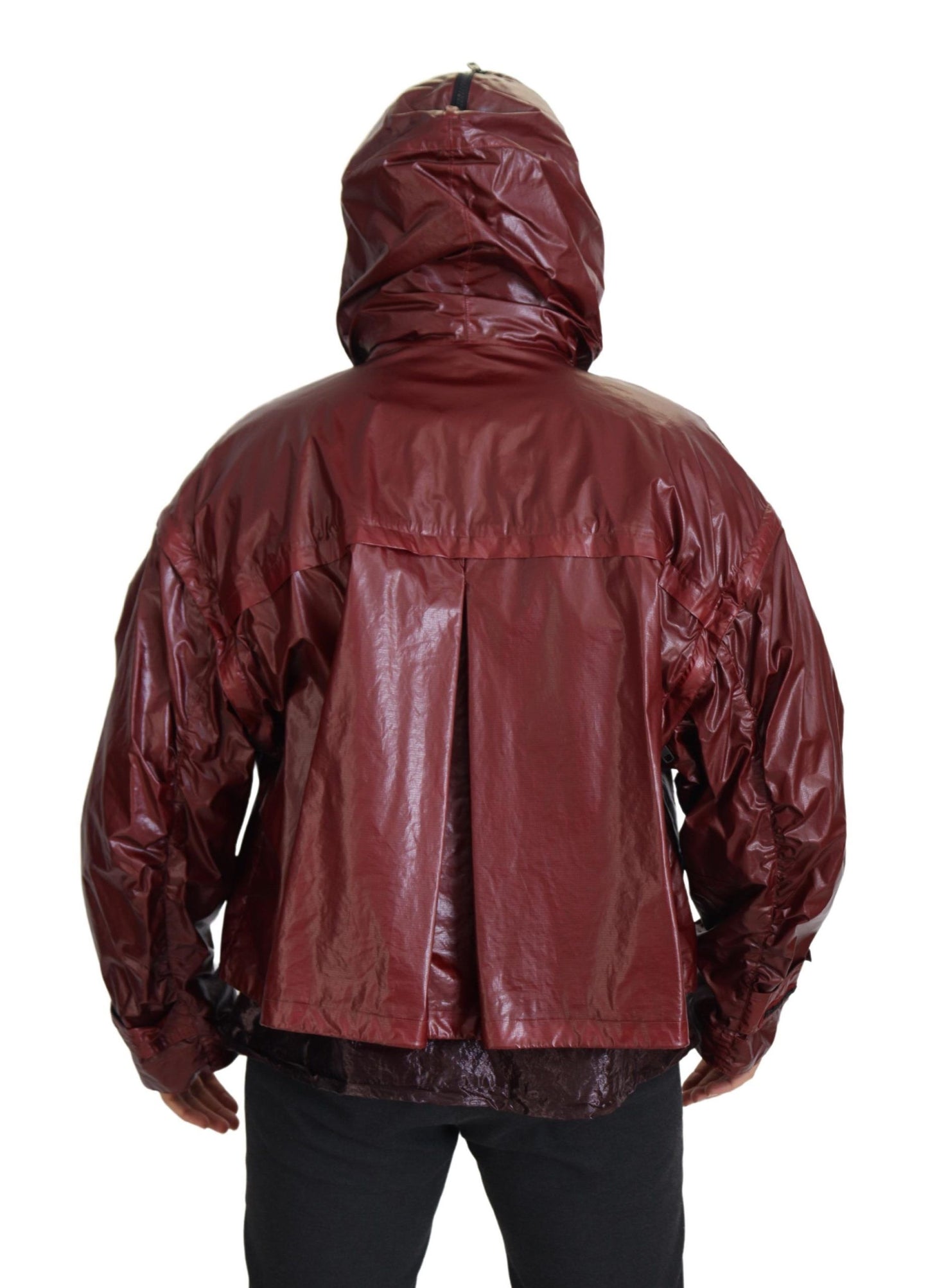 Dolce & Gabbana Elegant Bordeaux Full Zip Hooded Jacket