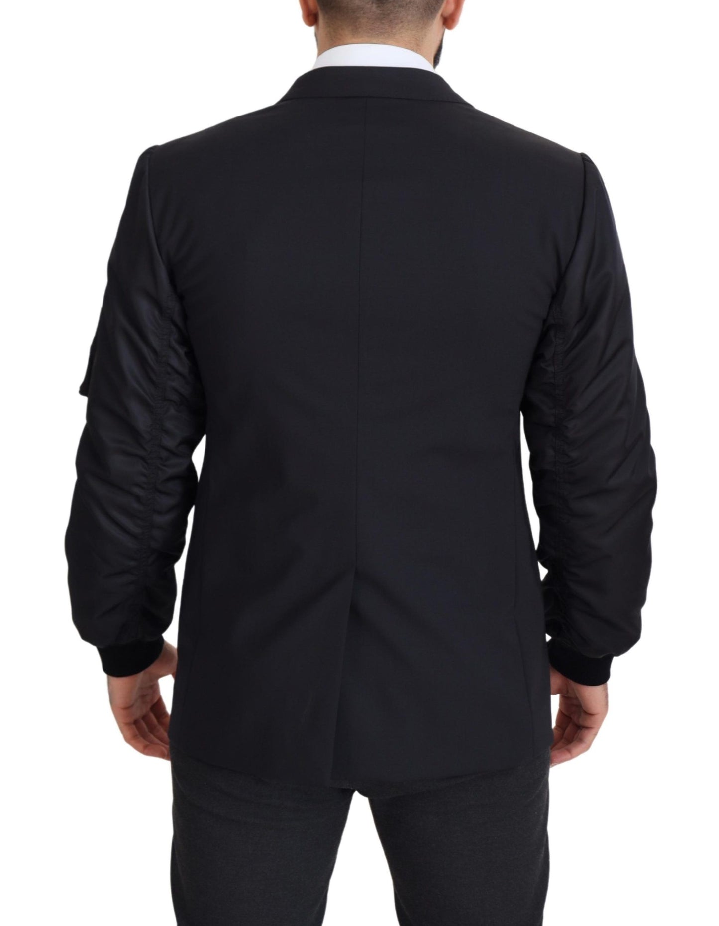 Dolce & Gabbana Elegant Black Virgin Wool Jacket IT50 / L