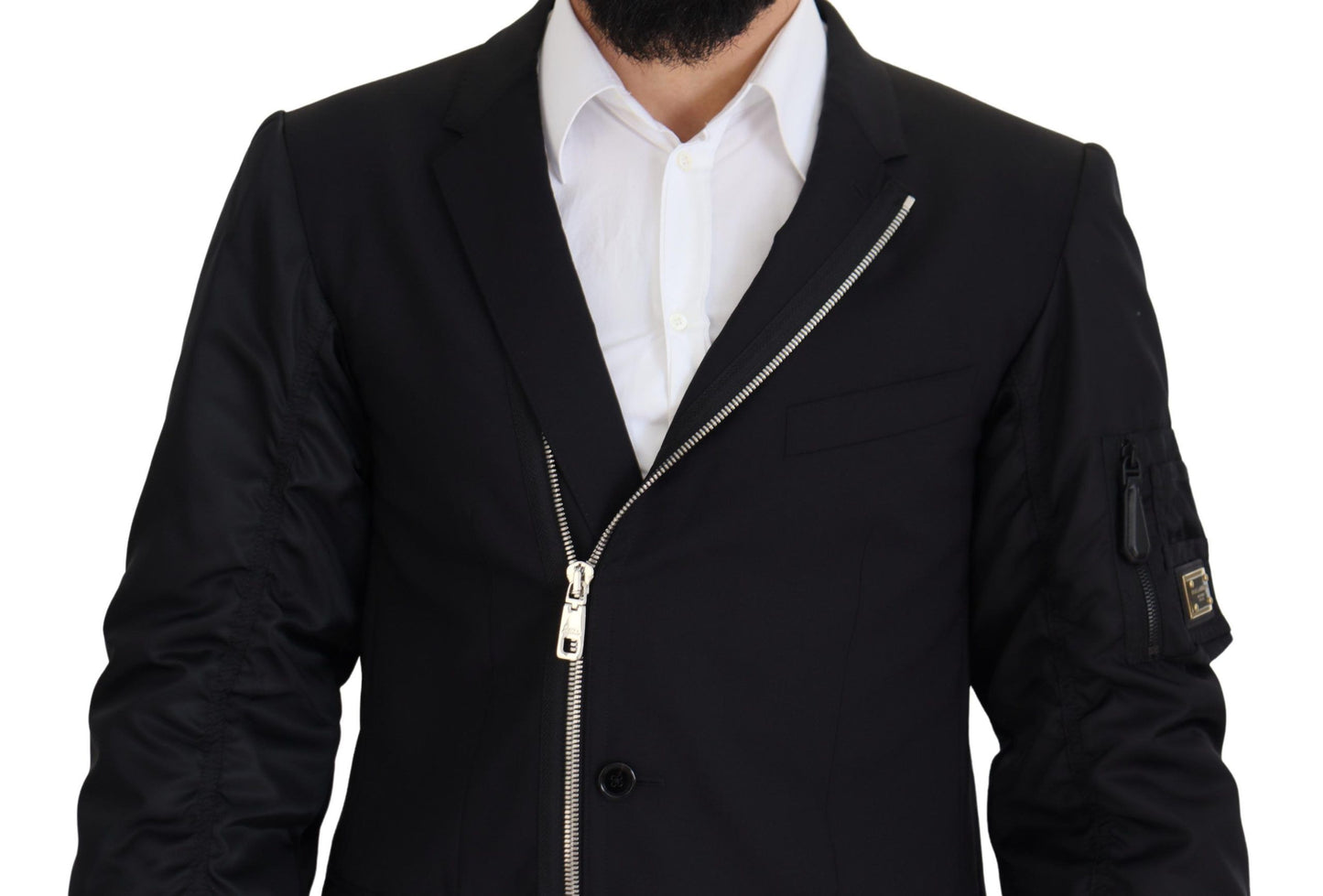 Dolce & Gabbana Elegant Black Virgin Wool Jacket IT50 / L