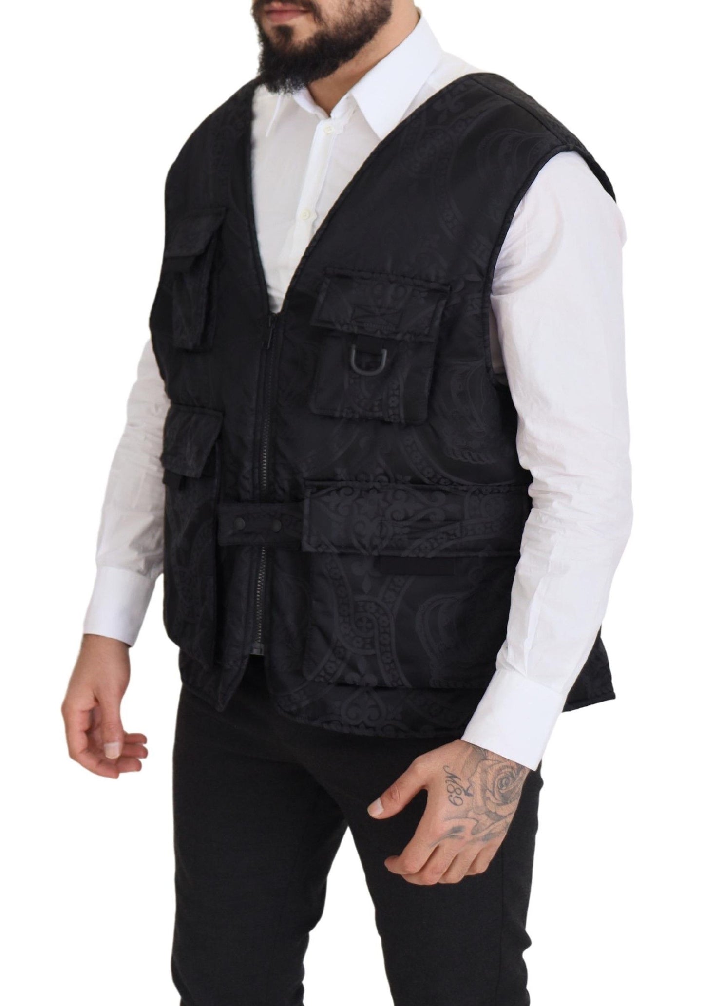 Dolce & Gabbana Elegant Sleeveless Vest Jacket in Black IT50 / L