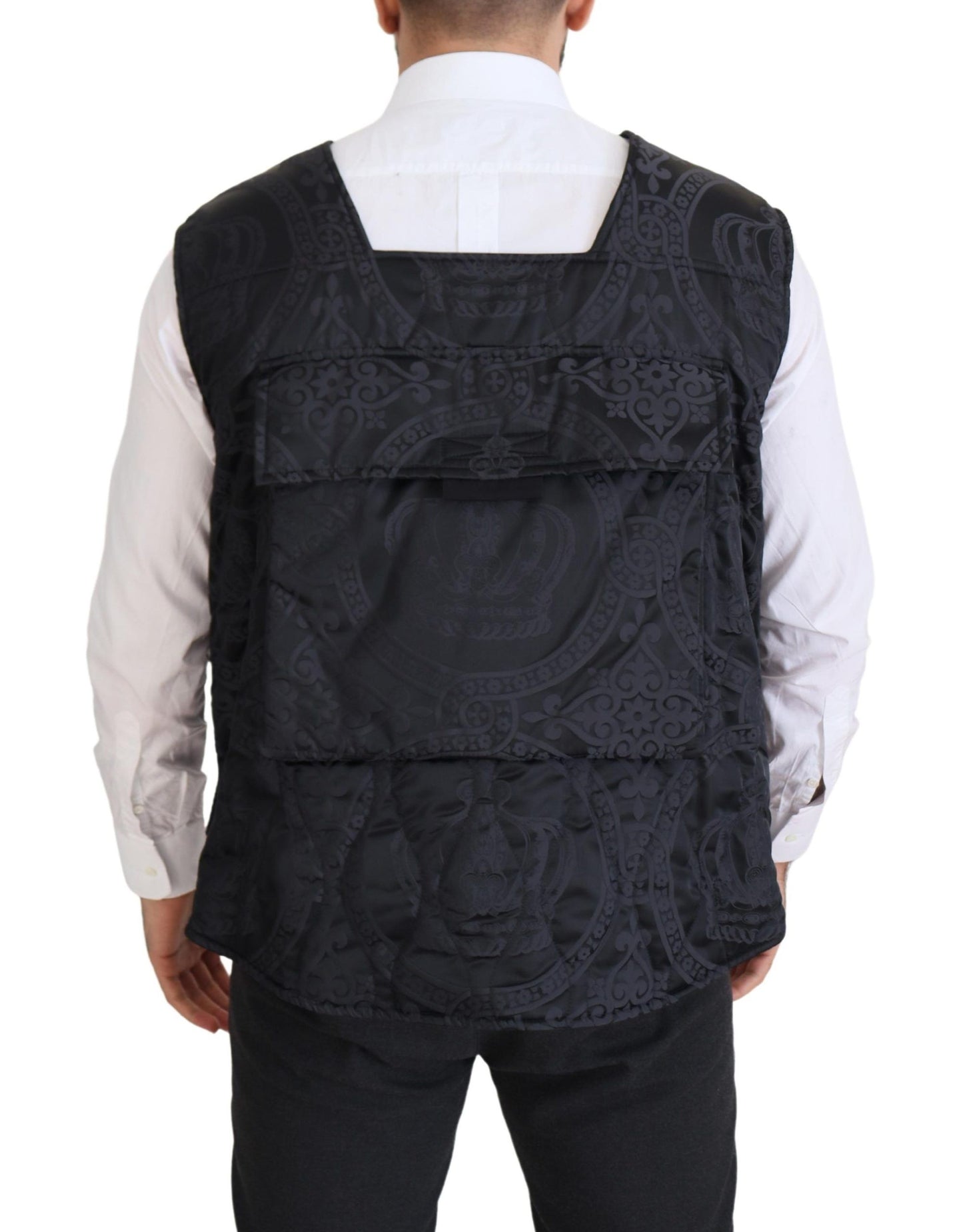 Dolce & Gabbana Elegant Sleeveless Vest Jacket in Black IT50 / L