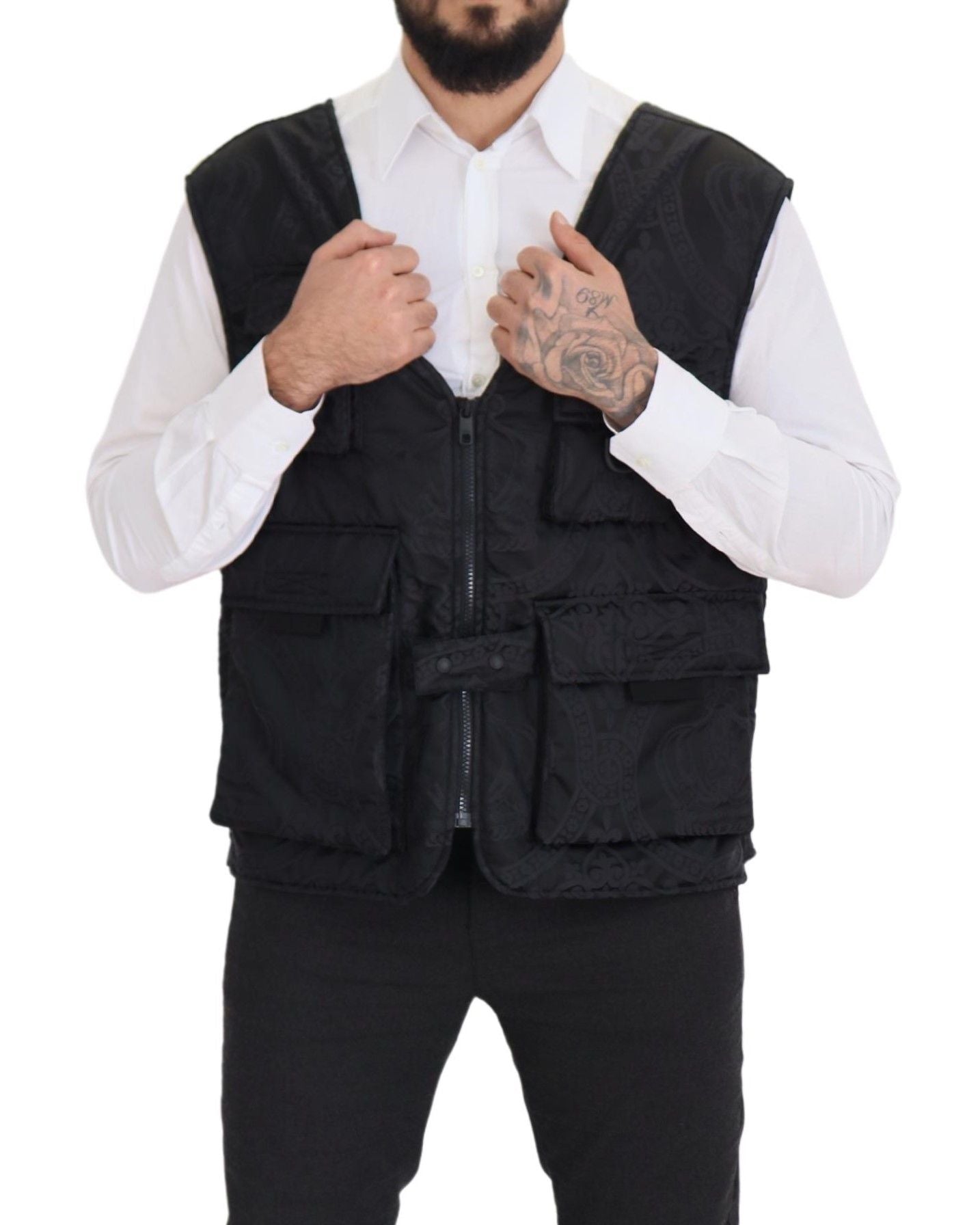 Dolce & Gabbana Elegant Sleeveless Vest Jacket in Black IT50 / L