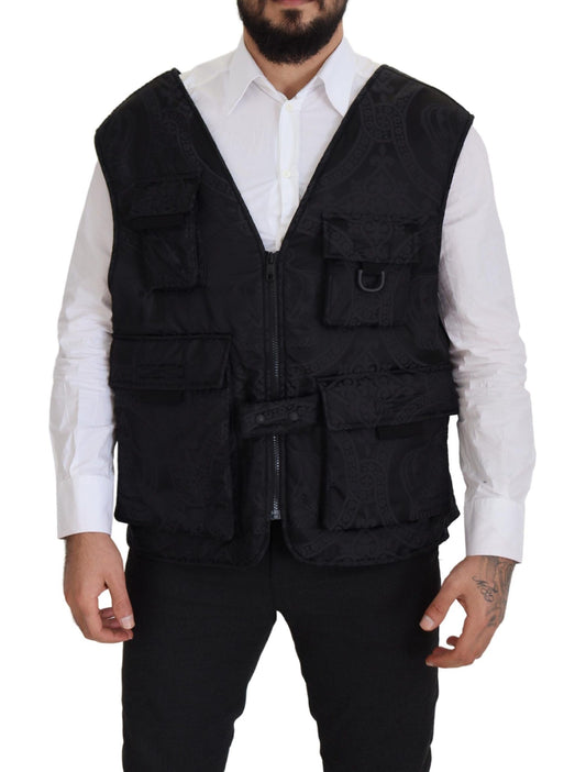 Dolce & Gabbana Elegant Sleeveless Vest Jacket in Black IT50 / L