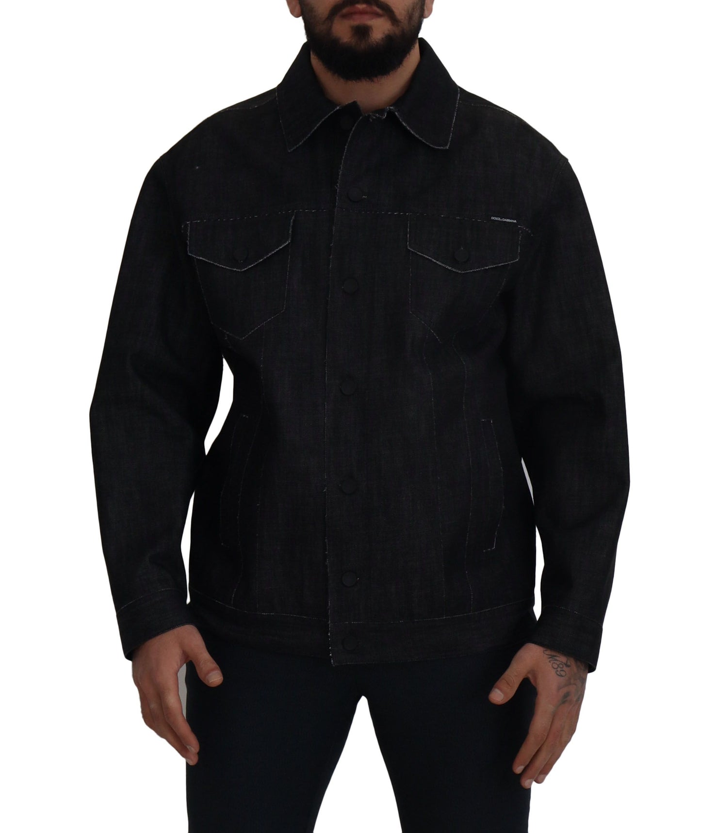 Dolce & Gabbana Elegant Black Denim Jacket IT50 / L