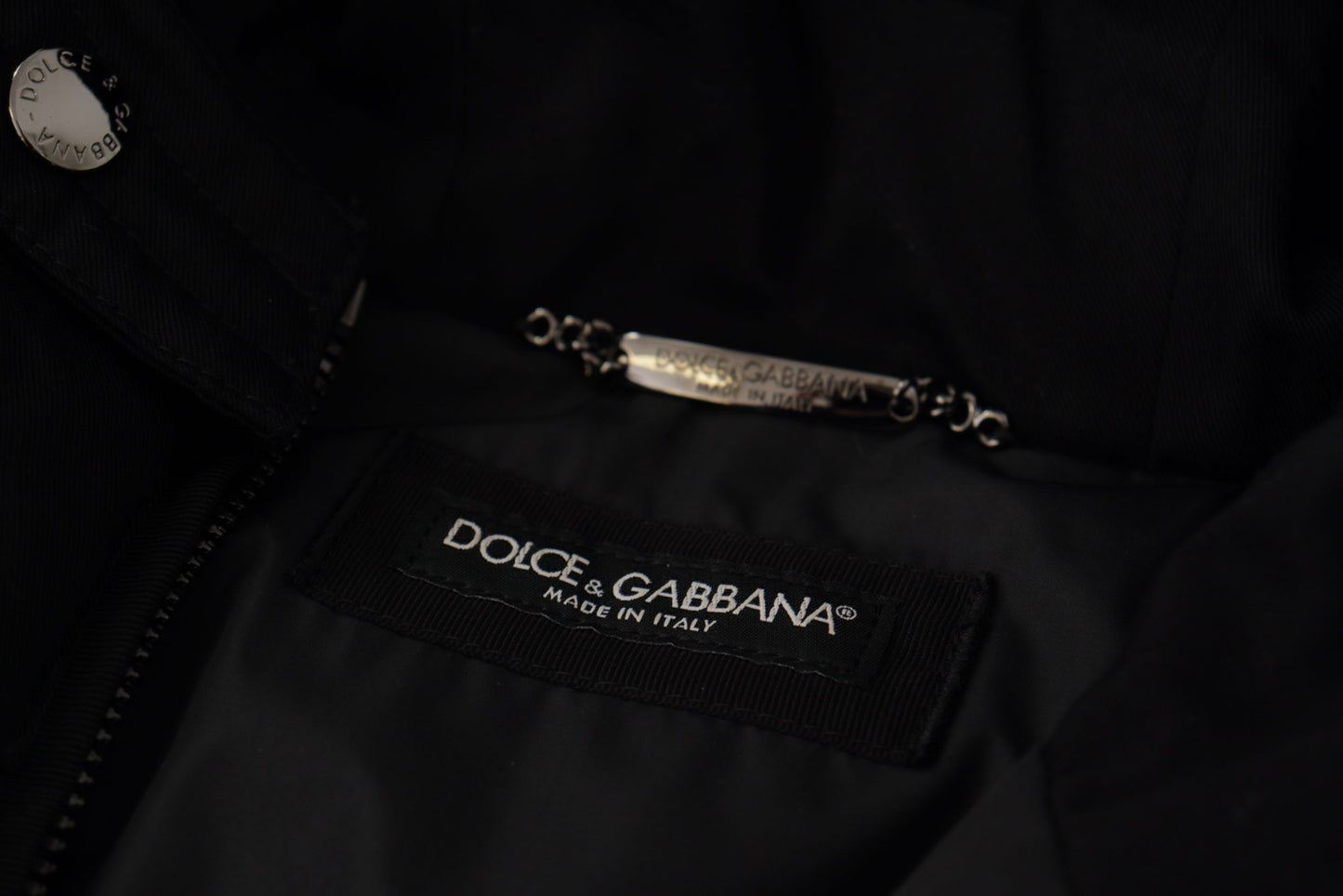 Dolce & Gabbana Elegant Black Hooded Parka Winter Jacket IT46 / S