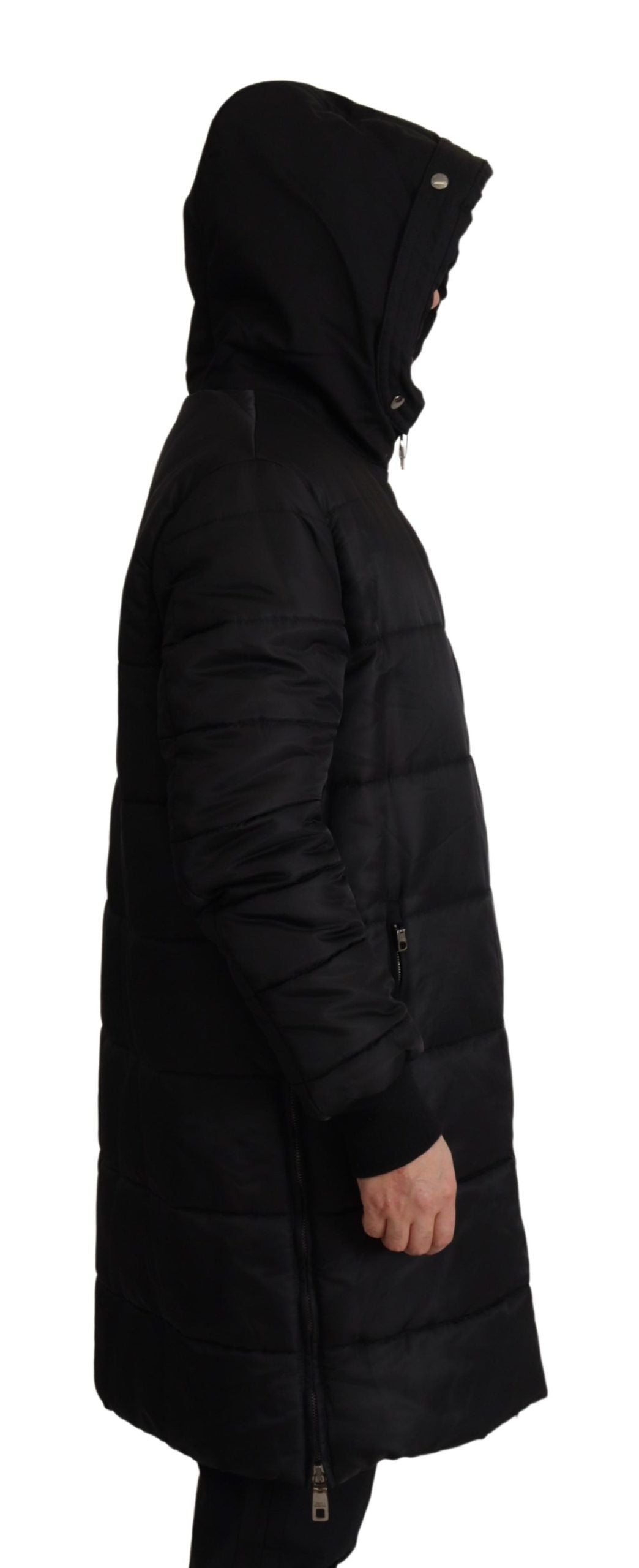 Dolce & Gabbana Elegant Black Hooded Parka Winter Jacket IT46 / S