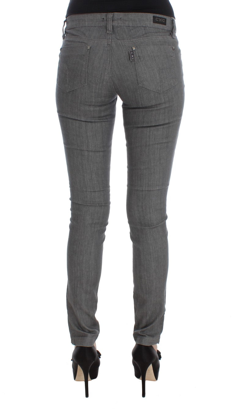 Costume National Chic Gray Slim-Fit Designer Jeans W26