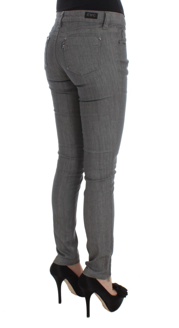 Costume National Chic Gray Slim-Fit Designer Jeans W26