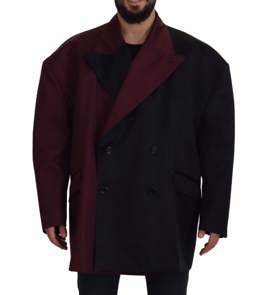 Dolce & Gabbana Elegant Bordeaux Double-Breasted Jacket IT50 / L