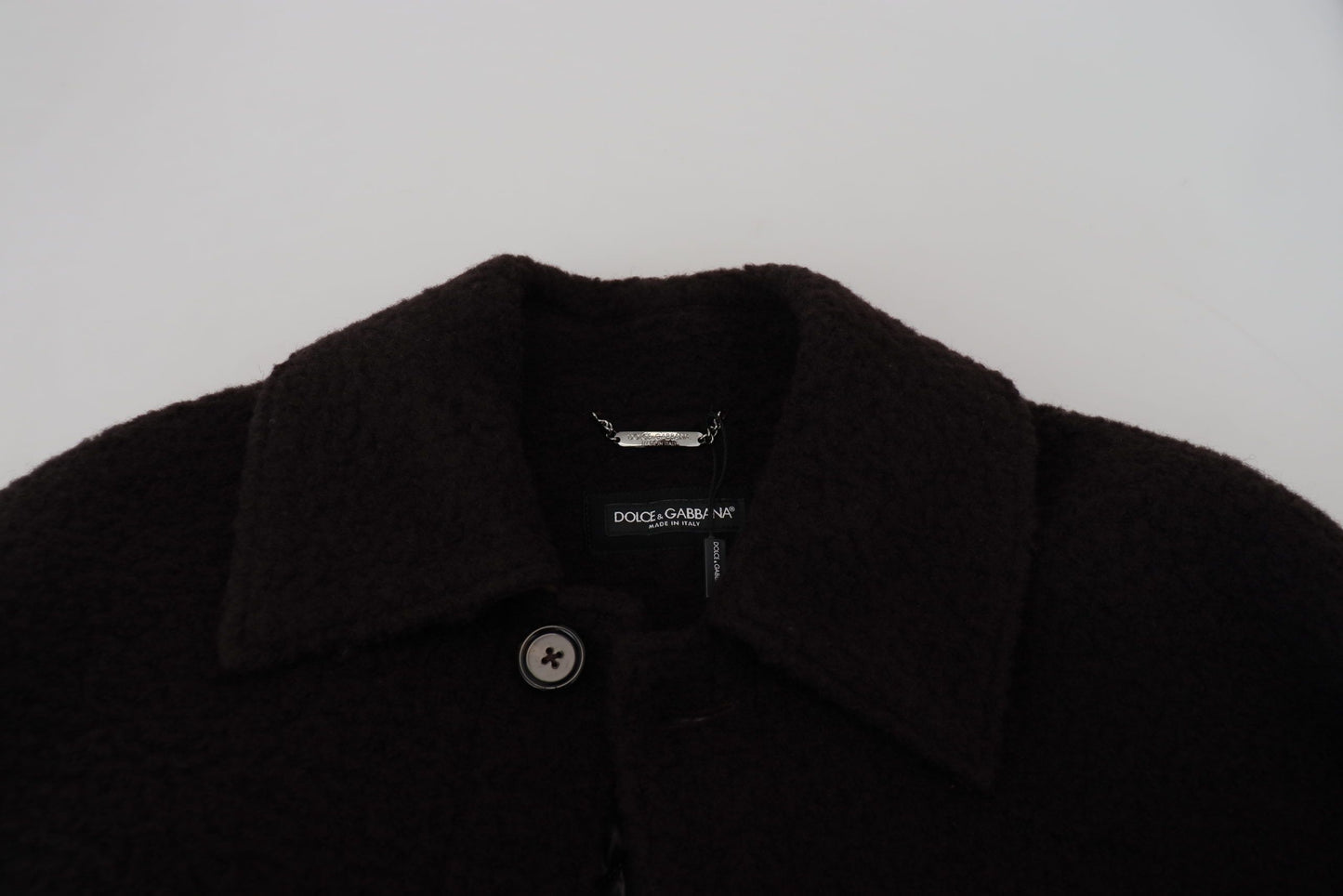 Dolce & Gabbana Elegant Black Alpaca Wool Blend Jacket IT54 / XL