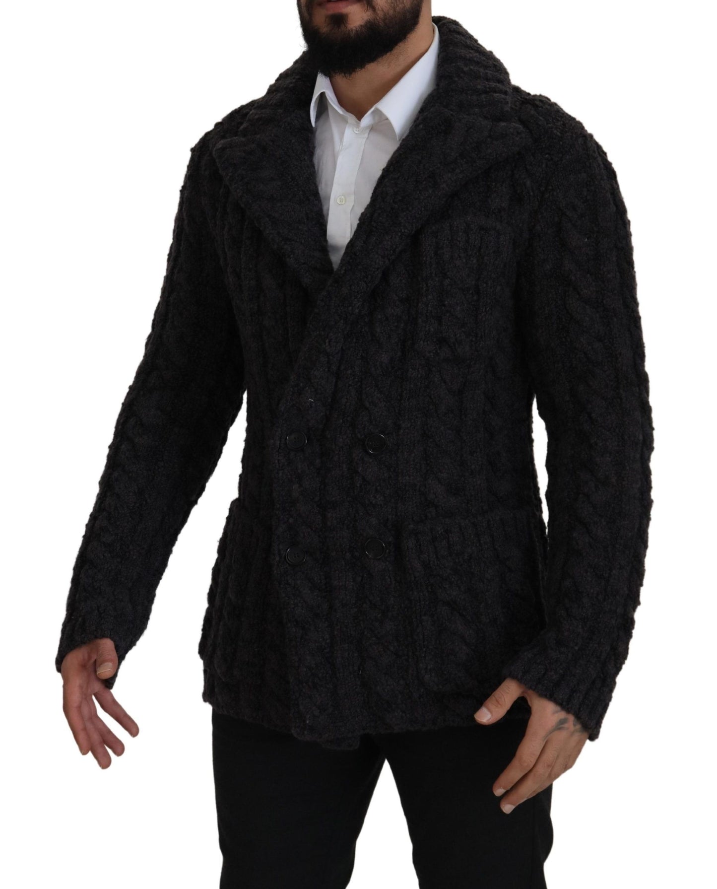 Dolce & Gabbana Elegant Double-Breasted Wool-Cashmere Coat IT46 / S