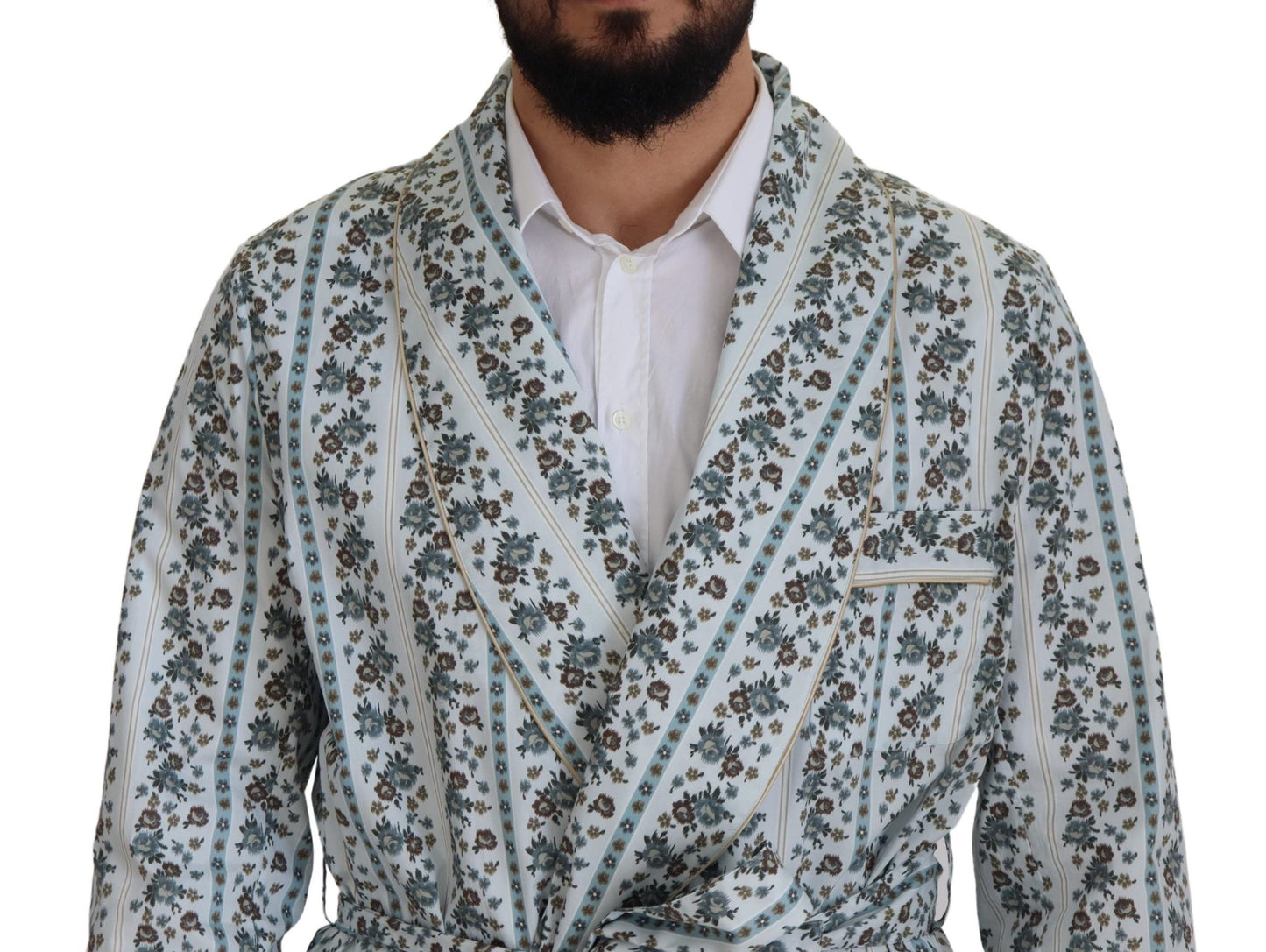 Dolce & Gabbana Elegant Floral Cotton Jacket Robe IT48 / M