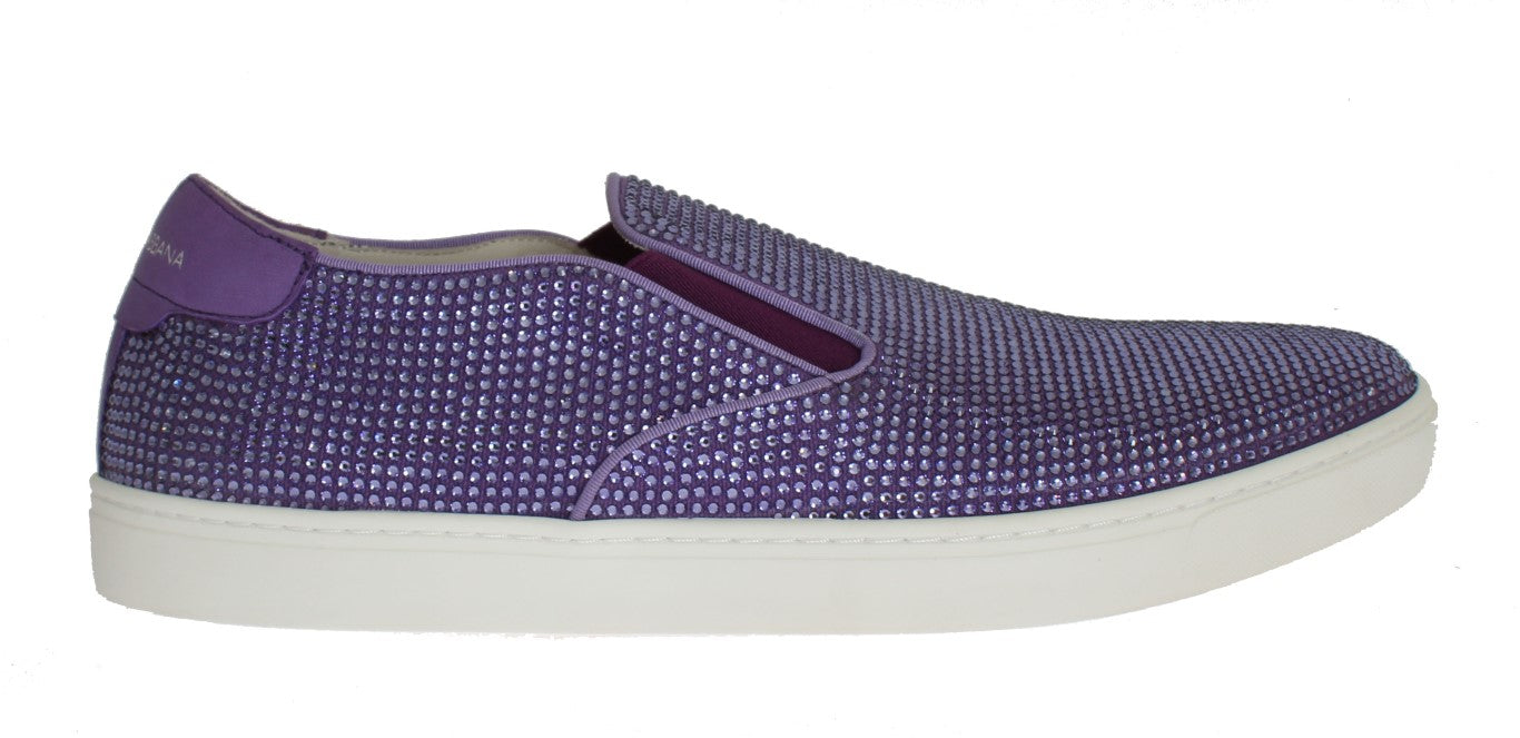 Dolce & Gabbana Elegant Purple Strass Fashion  Sneakers EU44 / US11