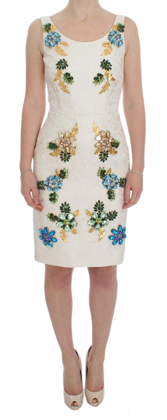 Dolce & Gabbana Elegant Floral Brocade Sheath Dress IT40 | S