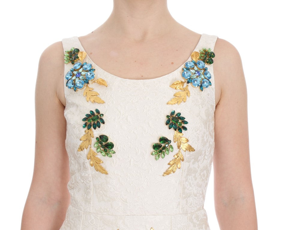 Dolce & Gabbana Elegant Floral Brocade Sheath Dress IT40 | S