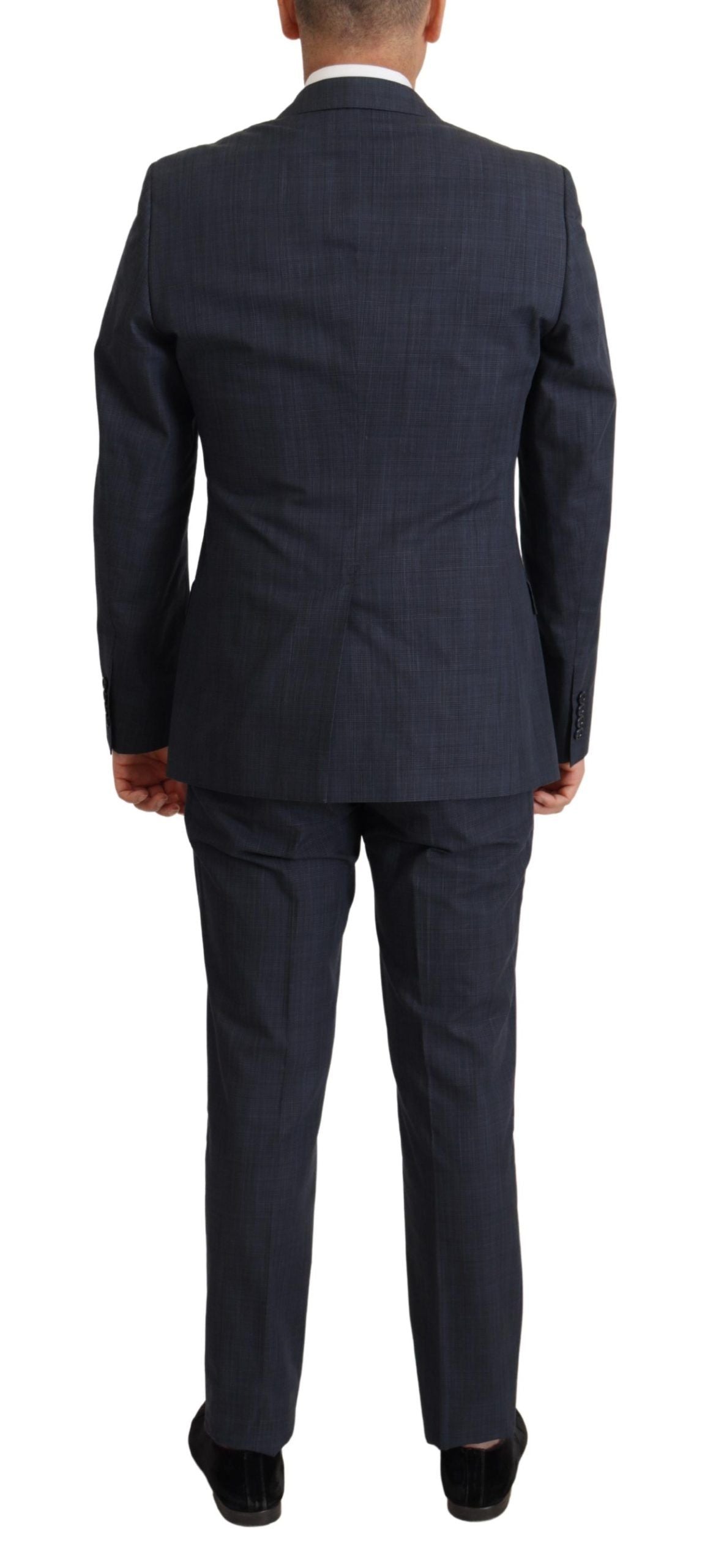 Dolce & Gabbana Elegant Dark Blue Cotton Three Piece Martini Suit IT48 / M