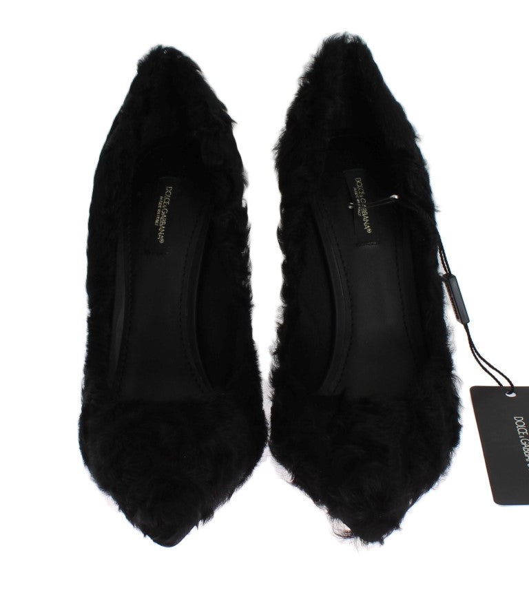 Dolce & Gabbana Elegant Pumps in Luxe Xiangao Fur Leather EU40 / US9.5