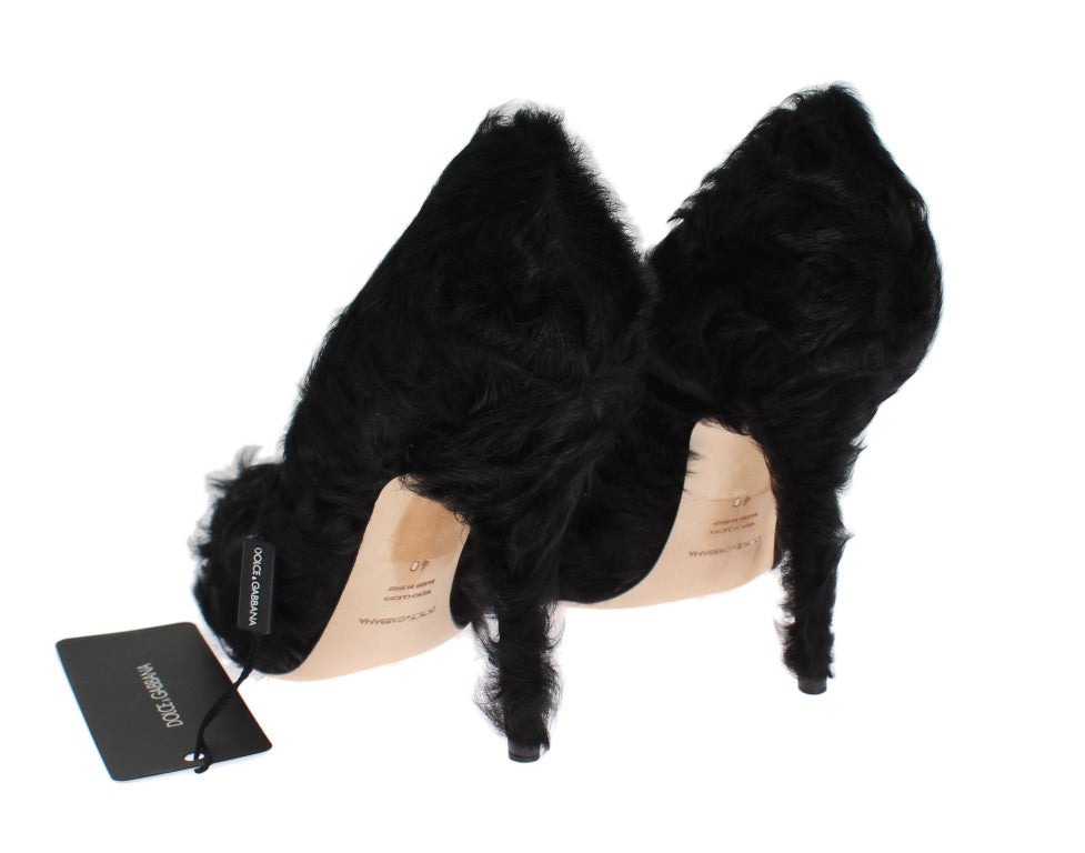 Dolce & Gabbana Elegant Pumps in Luxe Xiangao Fur Leather EU40 / US9.5