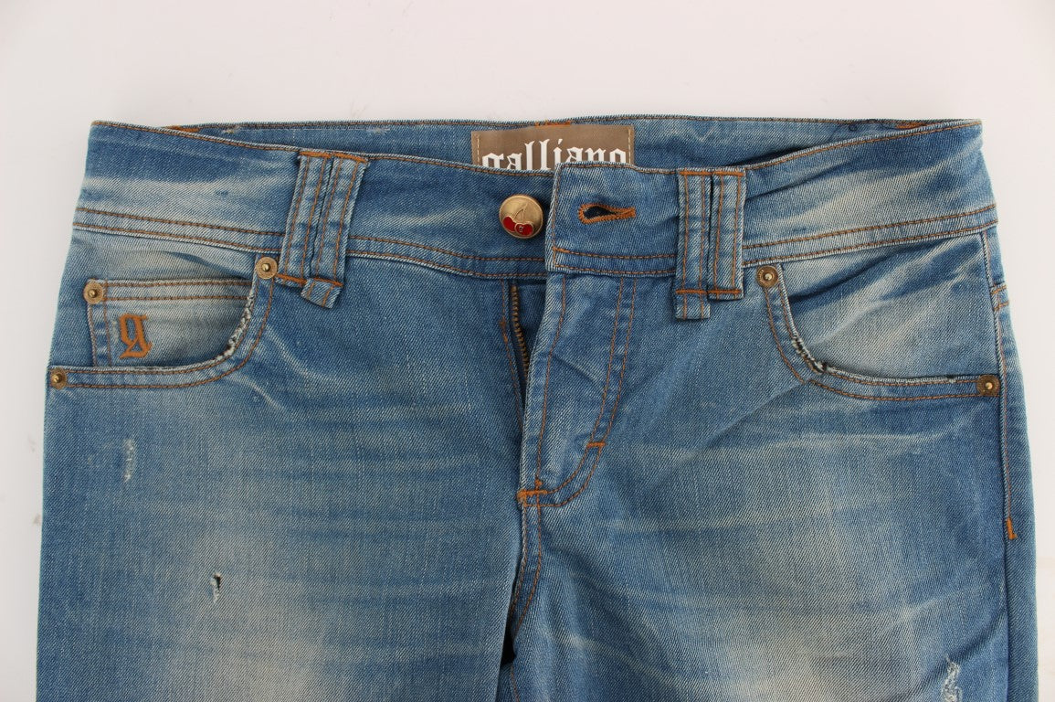 John Galliano Sleek Blue Slim Fit Designer Jeans W29