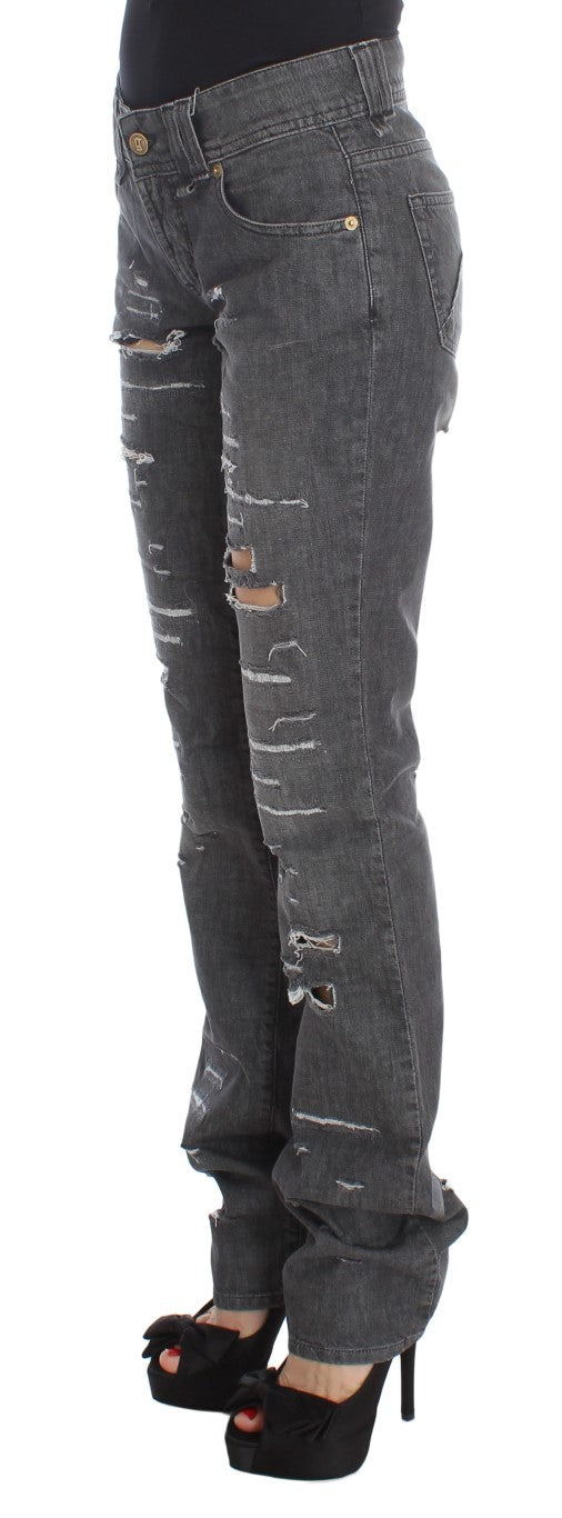 John Galliano Chic Gray Wash Straight Fit Jeans W26