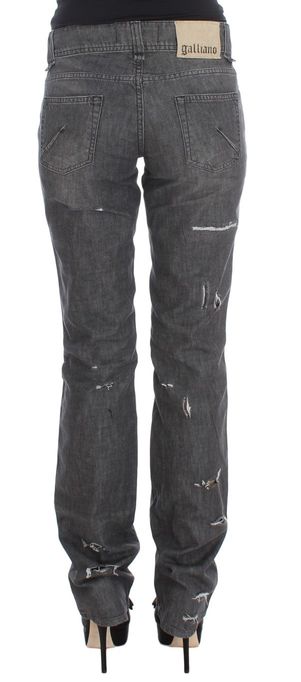 John Galliano Chic Gray Wash Straight Fit Jeans W26