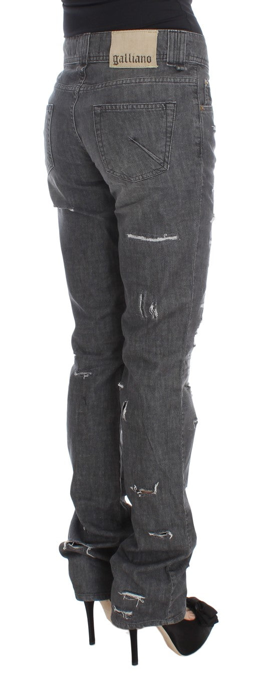 John Galliano Chic Gray Wash Straight Fit Jeans W26