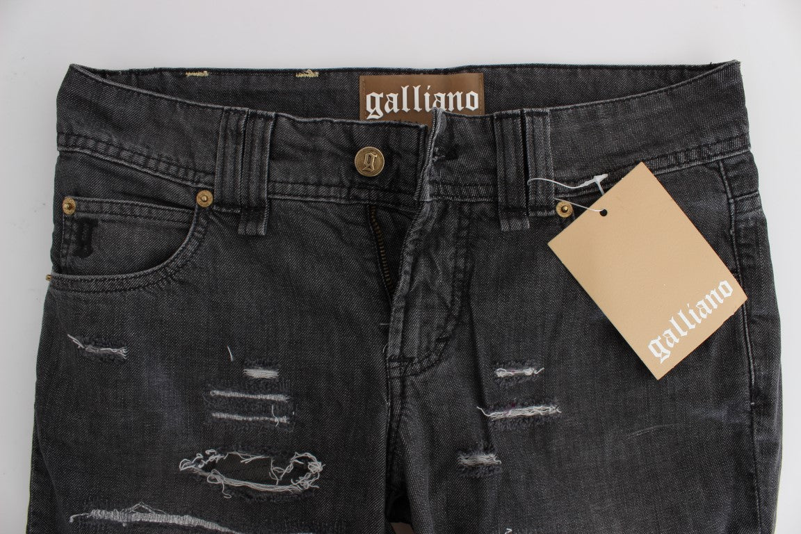 John Galliano Chic Gray Wash Straight Fit Jeans W26