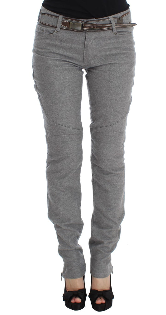 Ermanno Scervino Chic Gray Casual Cotton Pants IT46 | XL