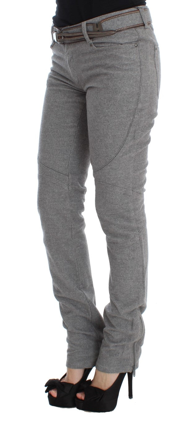 Ermanno Scervino Chic Gray Casual Cotton Pants IT46 | XL