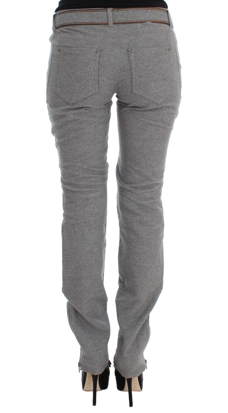 Ermanno Scervino Chic Gray Casual Cotton Pants IT46 | XL