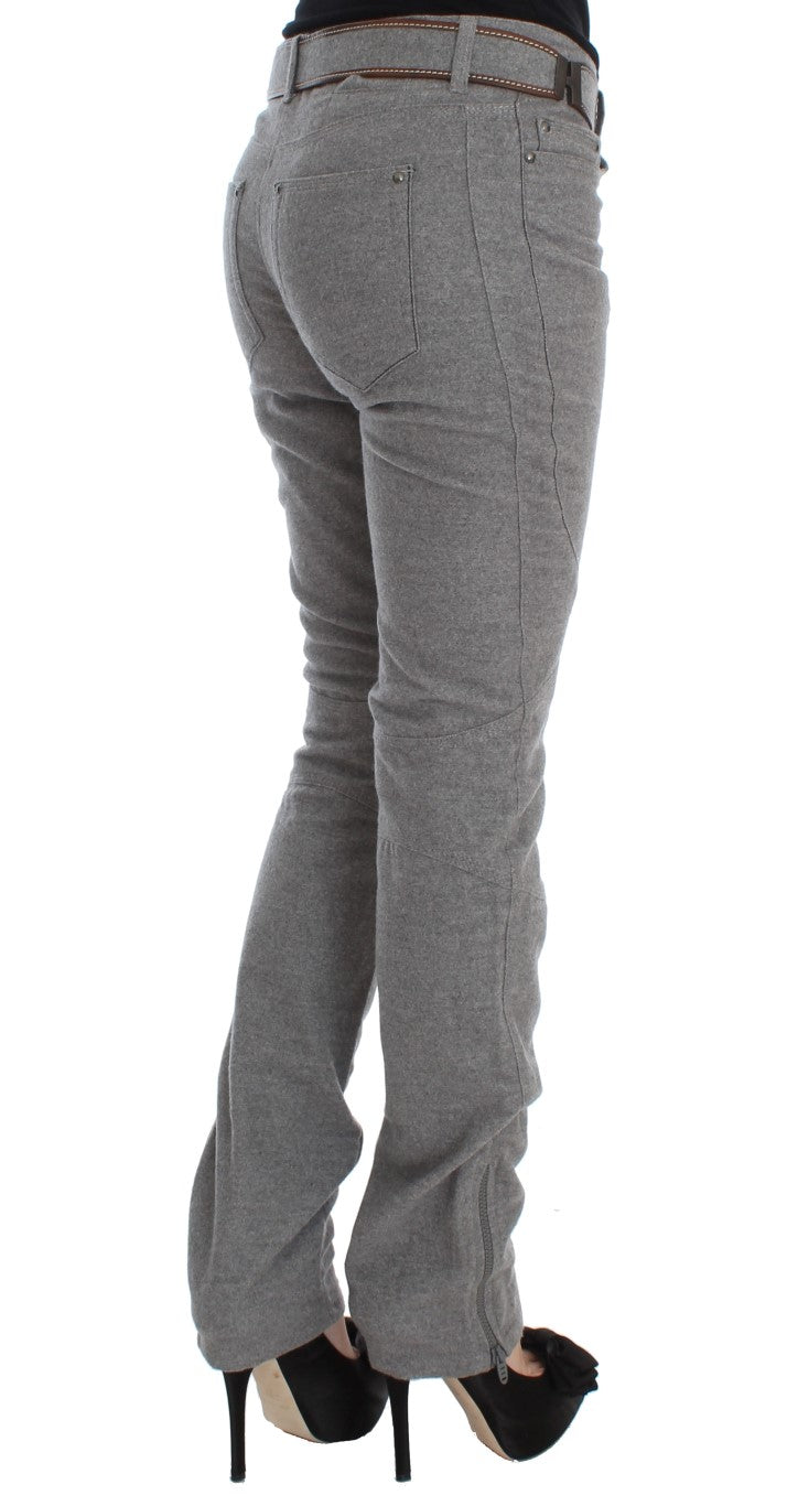 Ermanno Scervino Chic Gray Casual Cotton Pants IT46 | XL