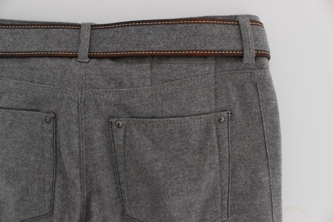 Ermanno Scervino Chic Gray Casual Cotton Pants IT46 | XL