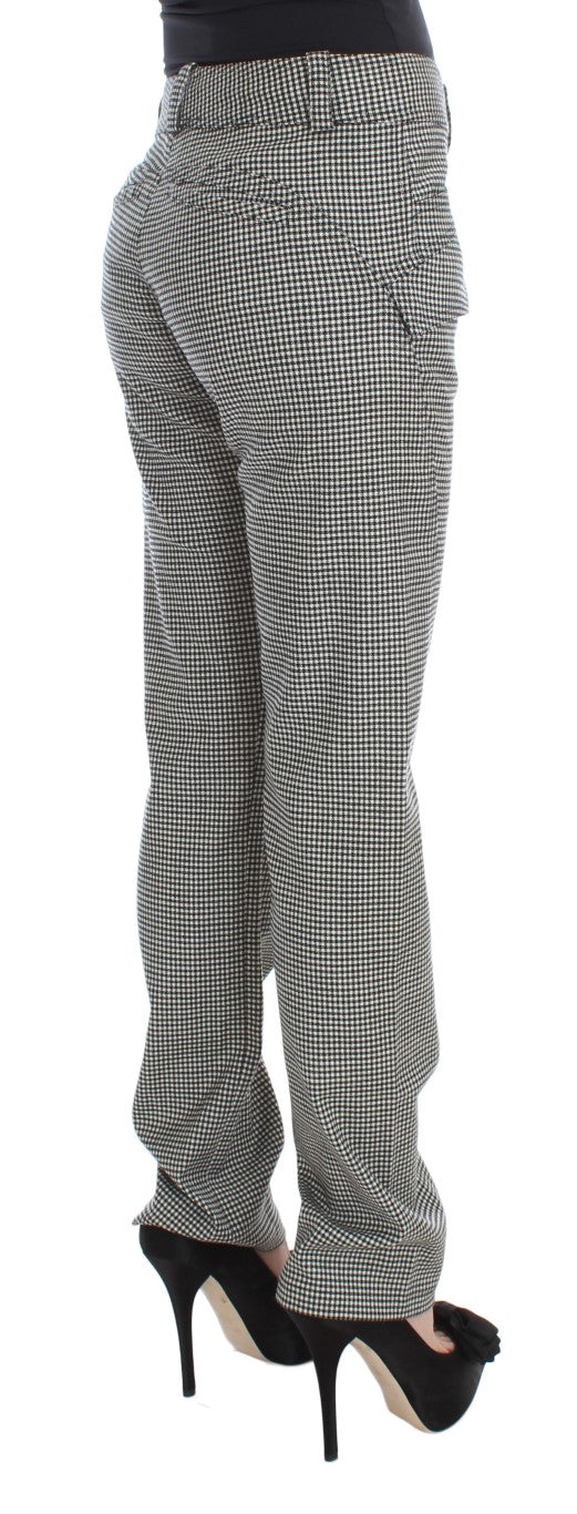 Ermanno Scervino Chic Checkered Black & White Regular Fit Pants IT42 | M